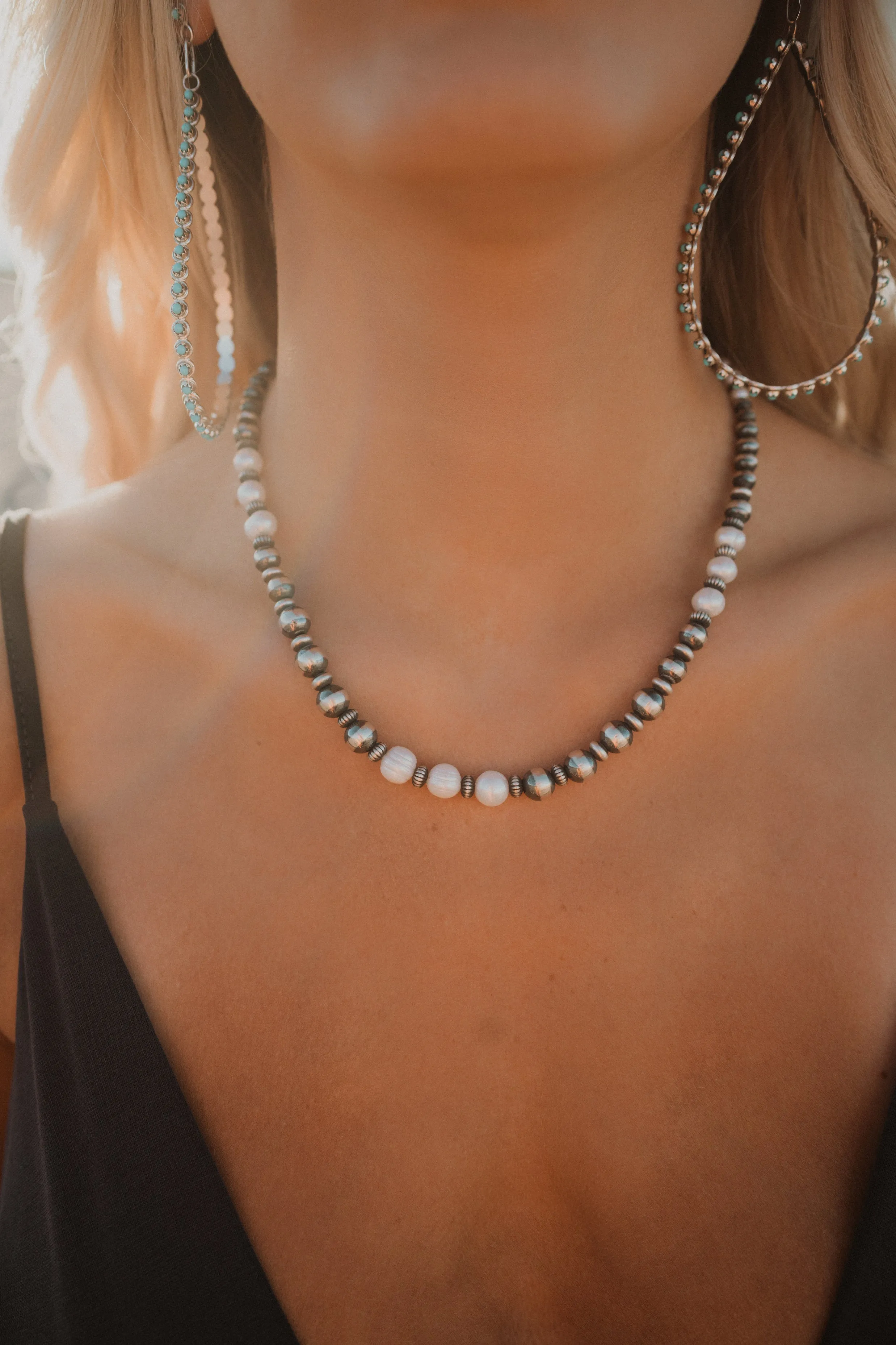 Fresh Water Pearl Choker | Navajo Pearls sold by Goldie Lew product image thumbnail 2