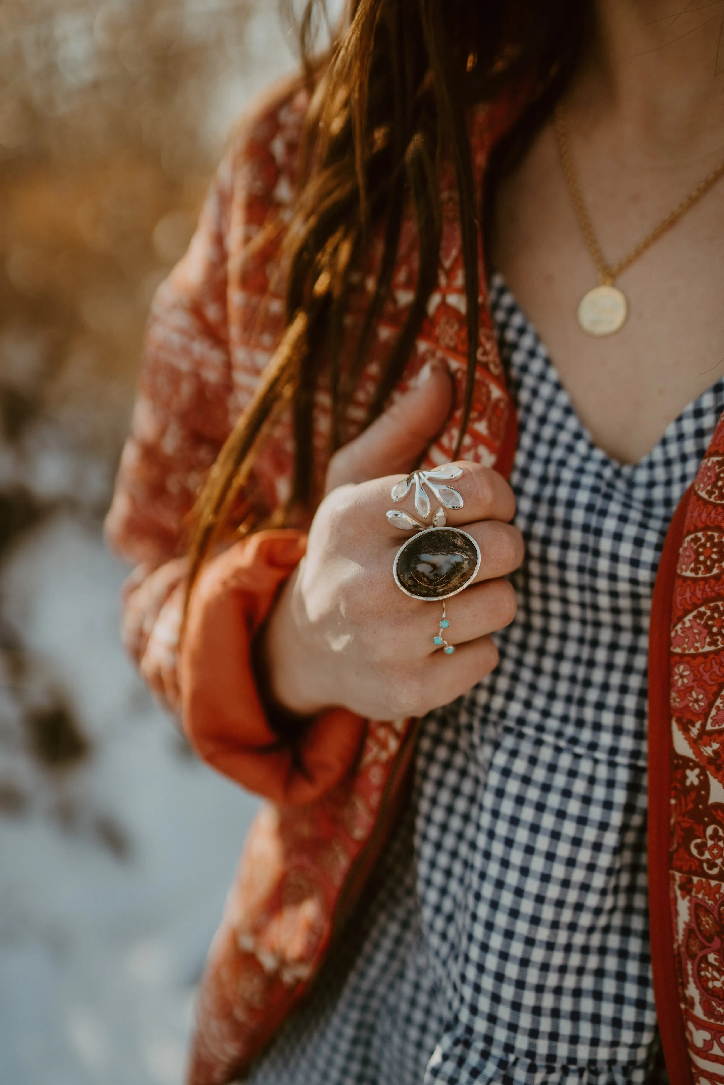 Dottie Dev Ring | Turquoise sold by Goldie Lew product image thumbnail 4