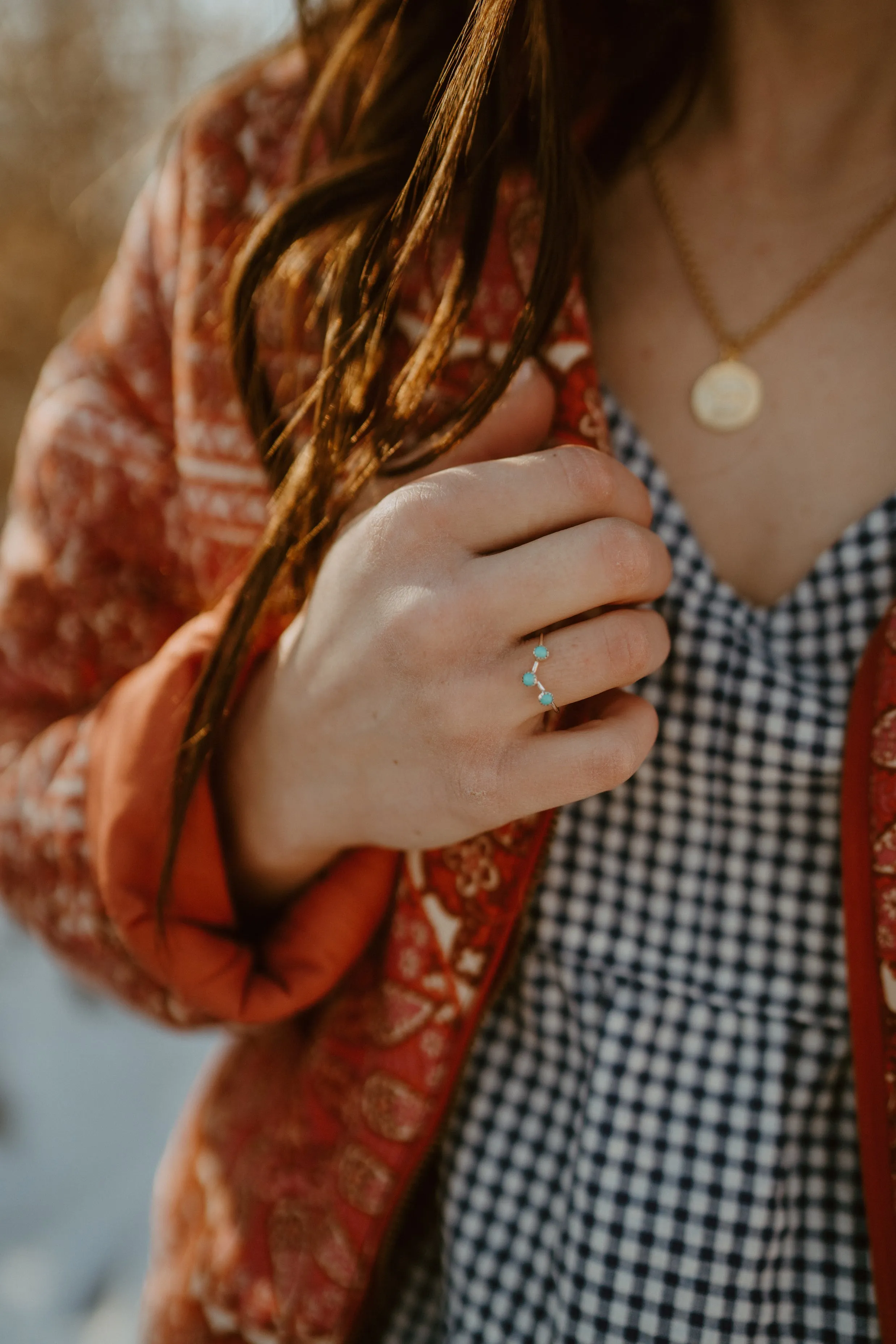 Dottie Dev Ring | Turquoise sold by Goldie Lew product image thumbnail 5