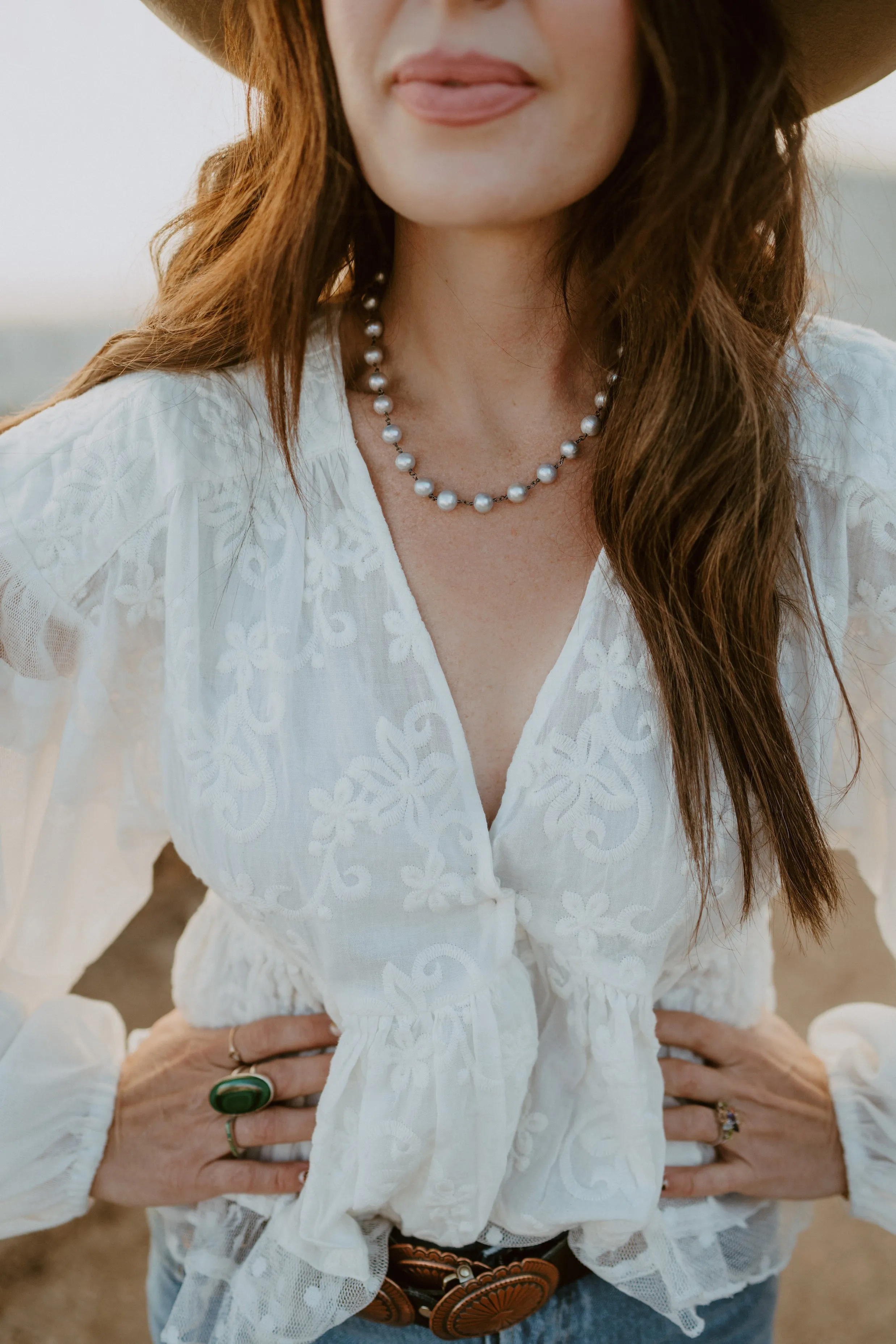 Eliza Necklace | Gun Metal sold by Goldie Lew