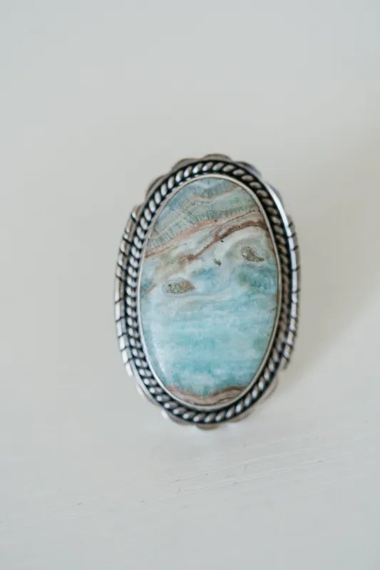 Monica Ring | Blue Aragonite made by Goldie Lew
