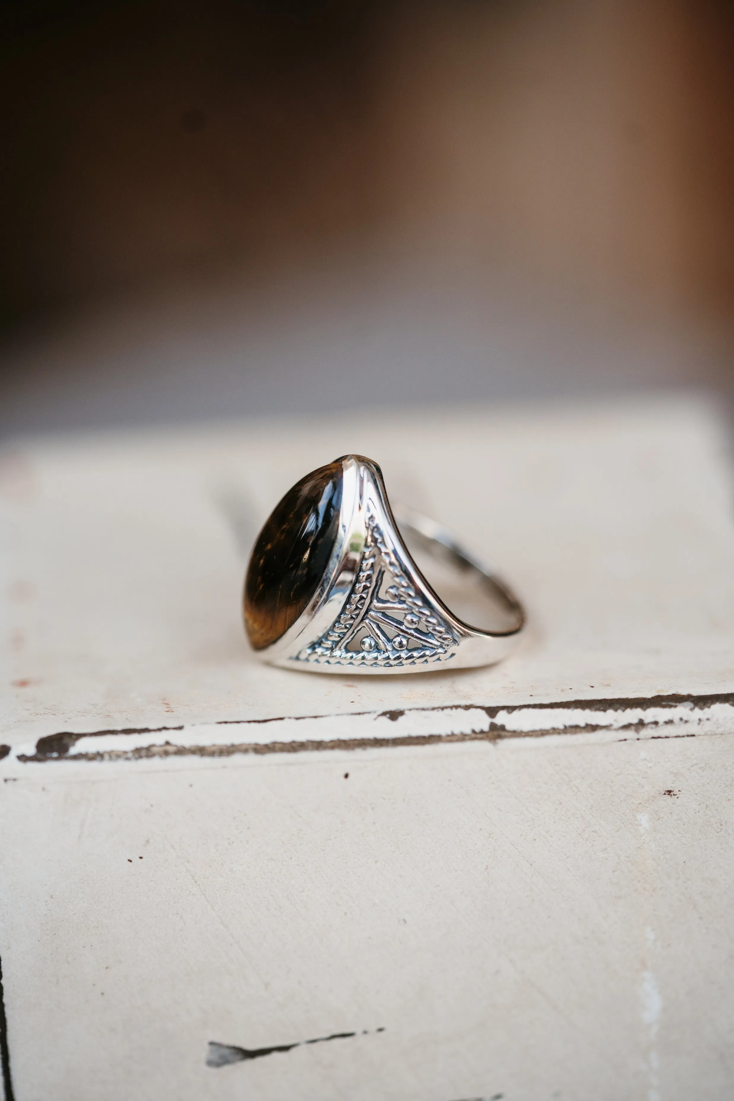 Charity Ring | Tiger's Eye sold by Goldie Lew product image thumbnail 3