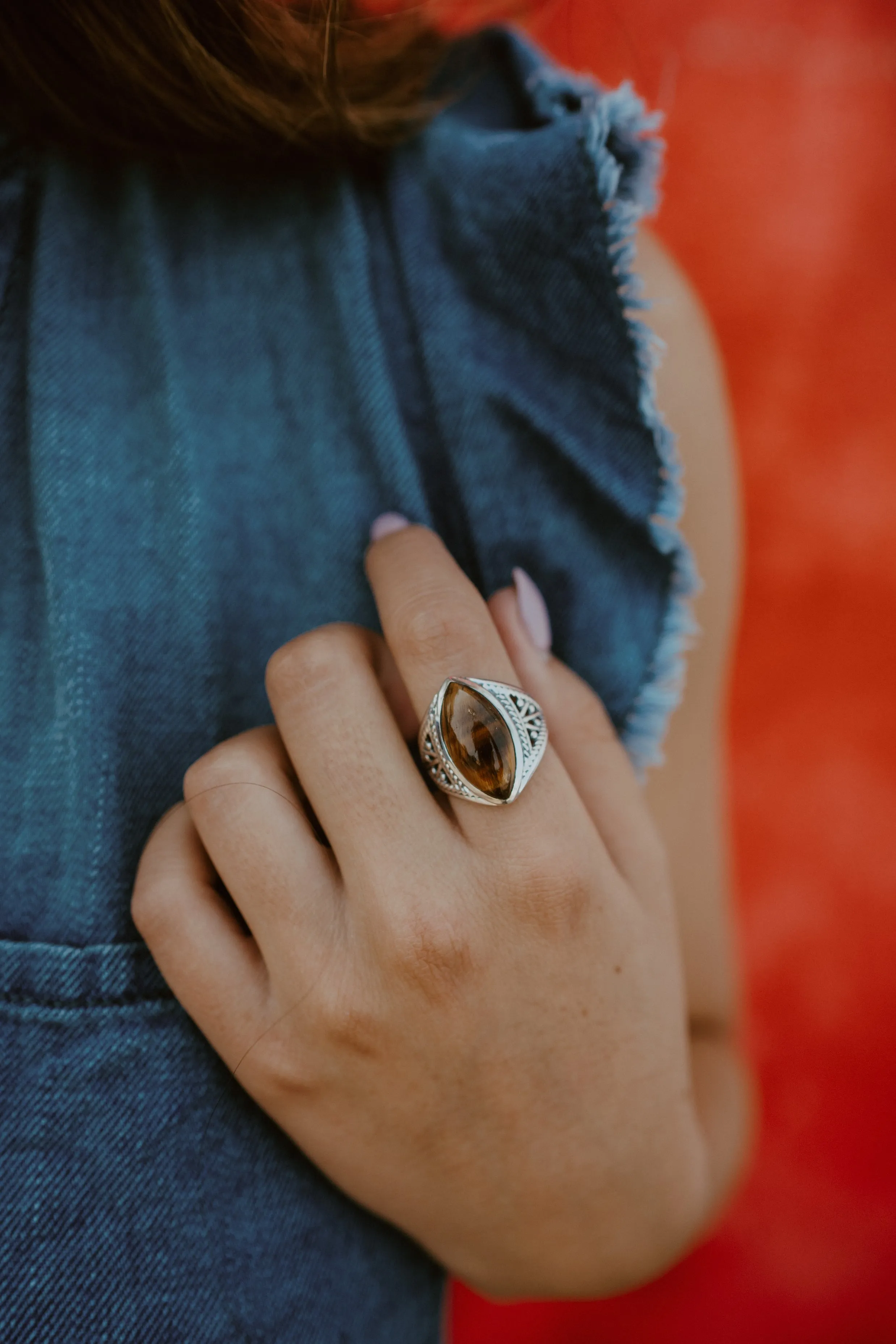 Charity Ring | Tiger's Eye sold by Goldie Lew product image thumbnail 4