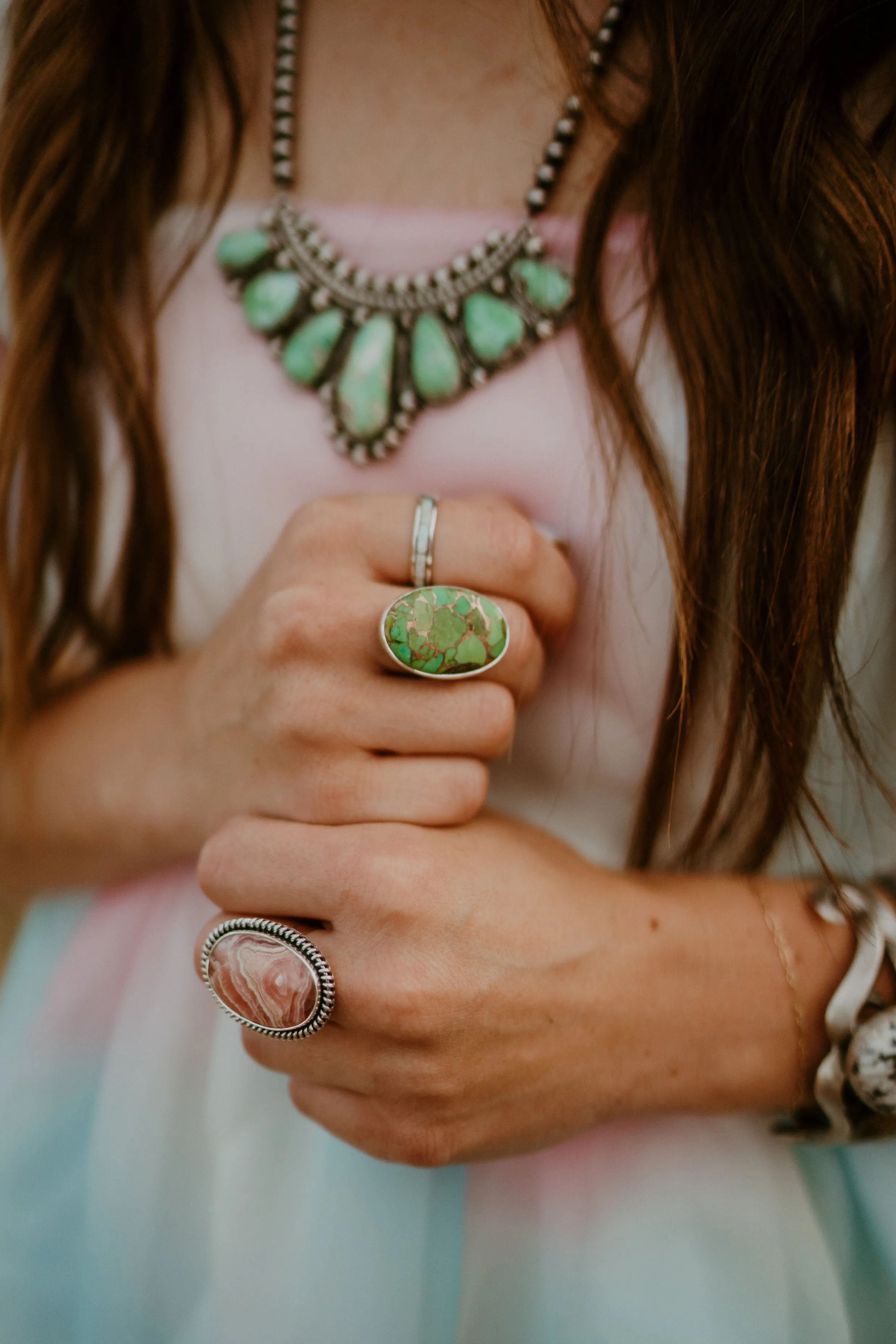 Sylvie Ring | Green Copper Turquoise sold by Goldie Lew product image thumbnail 4