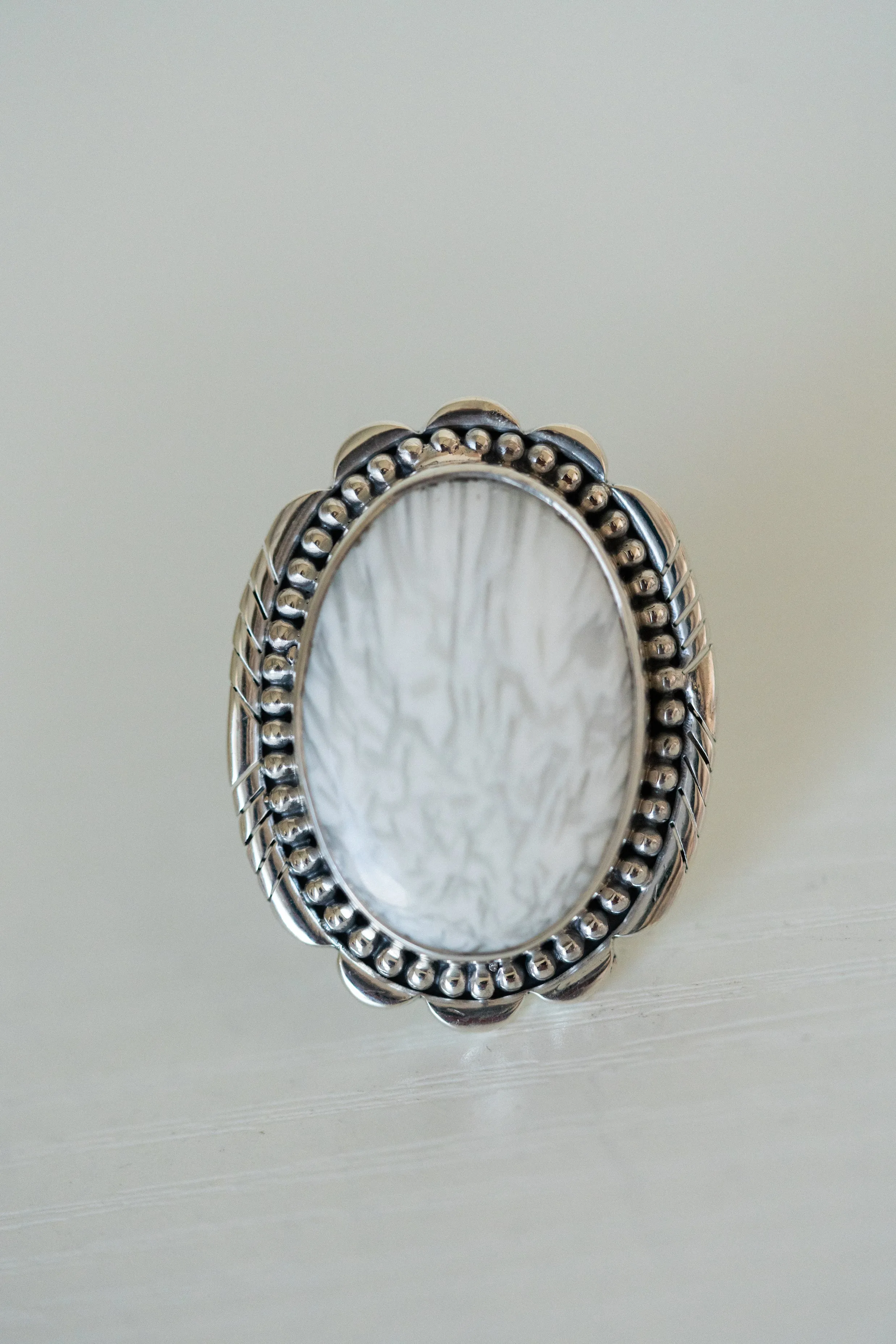 Bristol Ring | White Scolecite sold by Goldie Lew