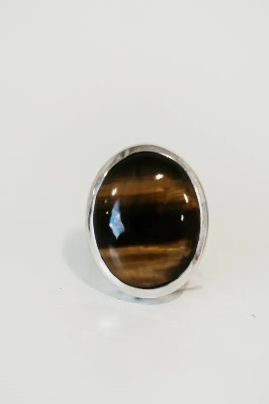 Rocky Ring | Tiger's Eye sold by Goldie Lew