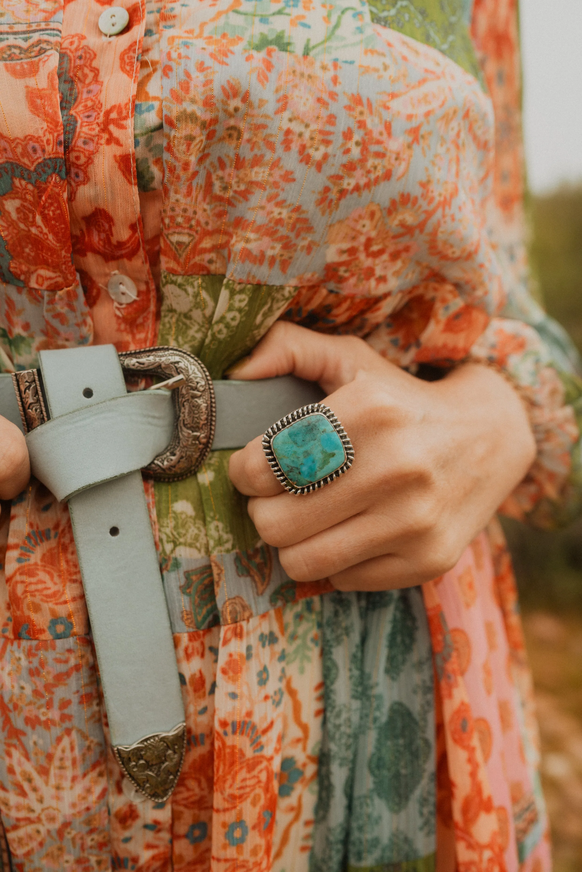 Blaze Ring | Turquoise sold by Goldie Lew