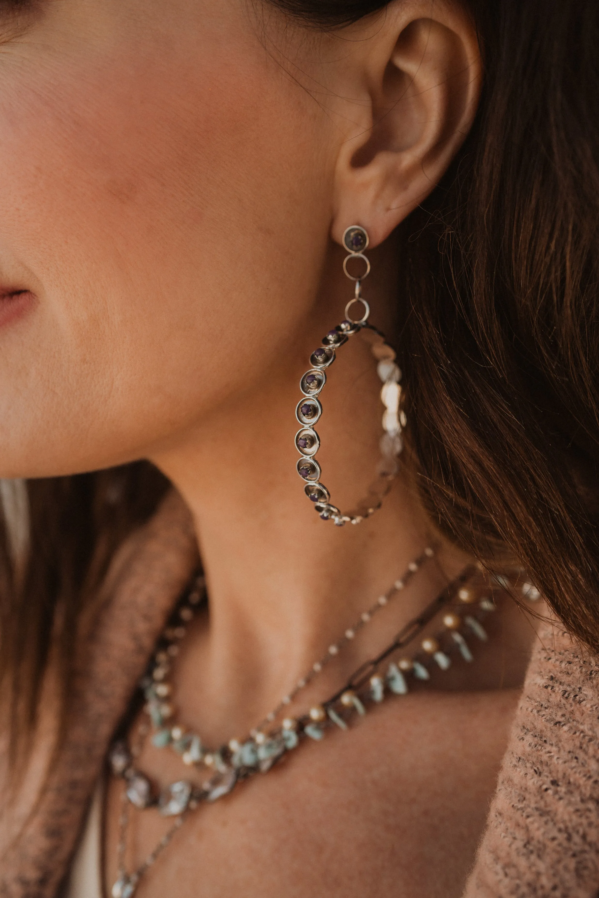 Sully Hoop | Dangle | Purple sold by Goldie Lew