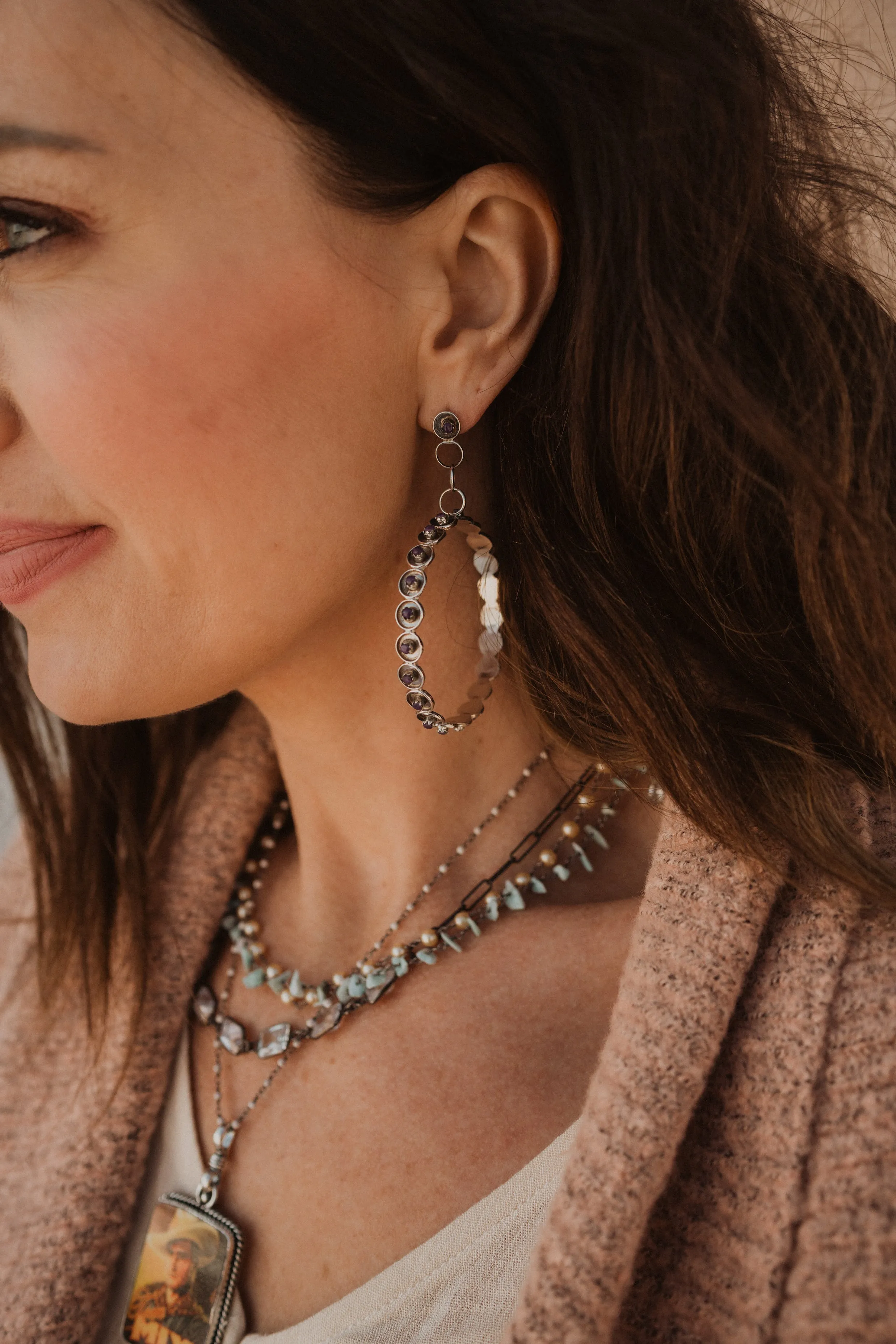 Sully Hoop | Dangle | Purple sold by Goldie Lew product image thumbnail 2