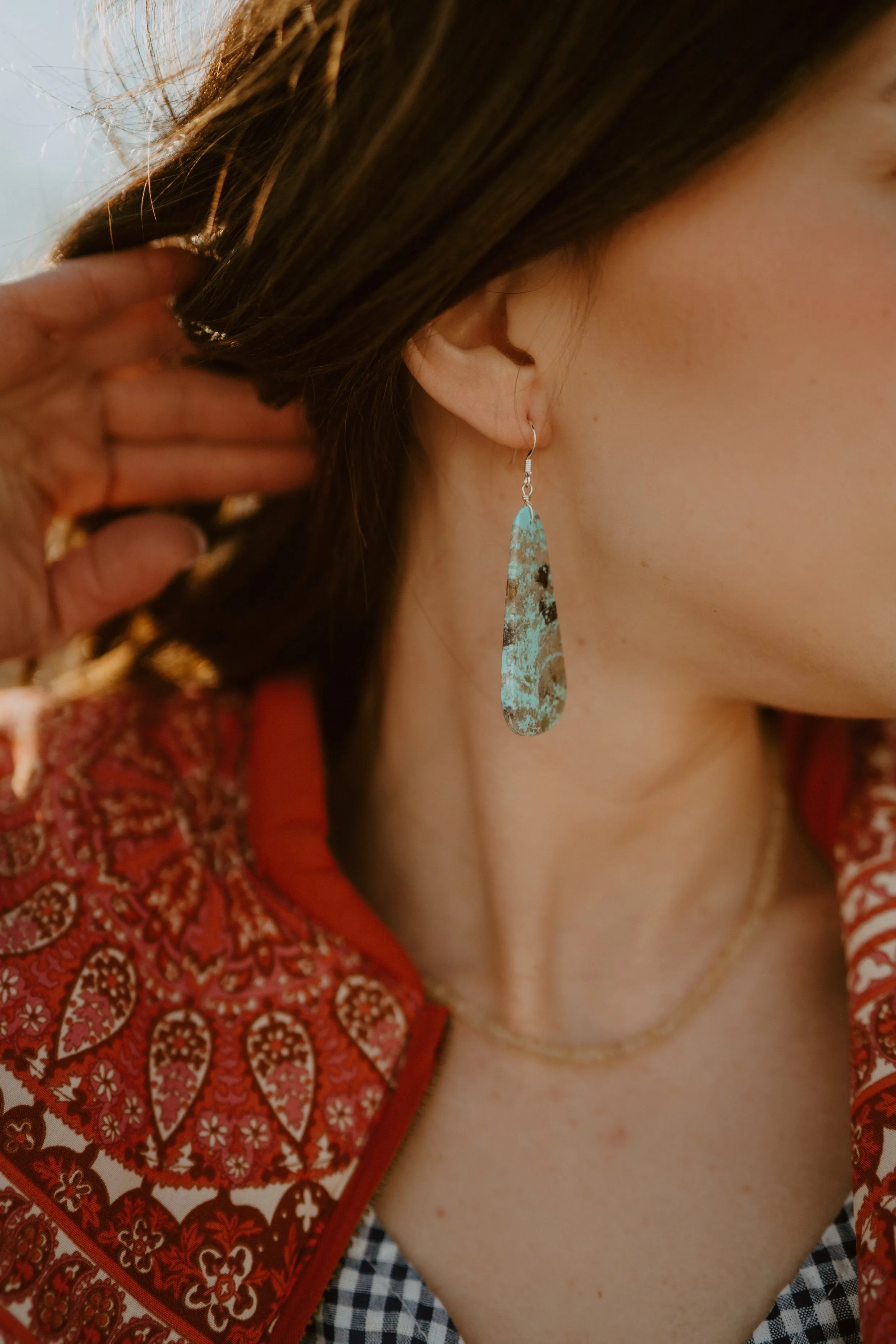 Evangeline Earrings | #6 | Turquoise sold by Goldie Lew