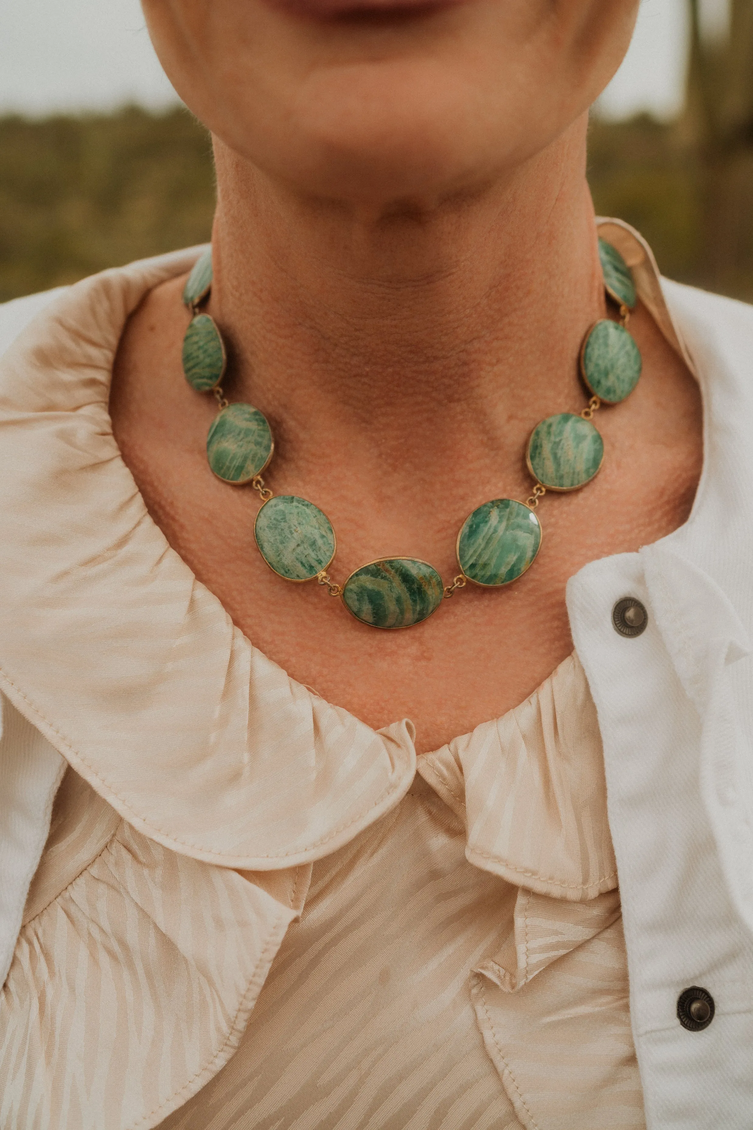 Get It Right Necklace | Amazonite sold by Goldie Lew product image thumbnail 4
