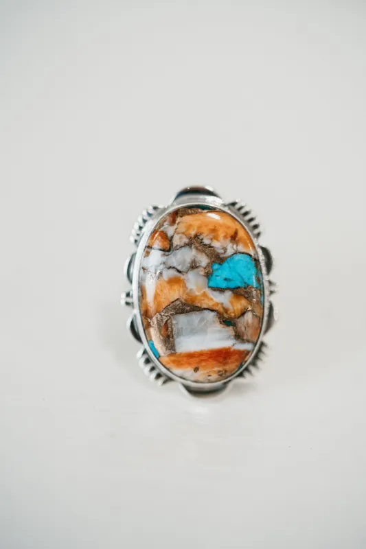 Xenia Ring | Spiny Oyster Turquoise sold by Goldie Lew