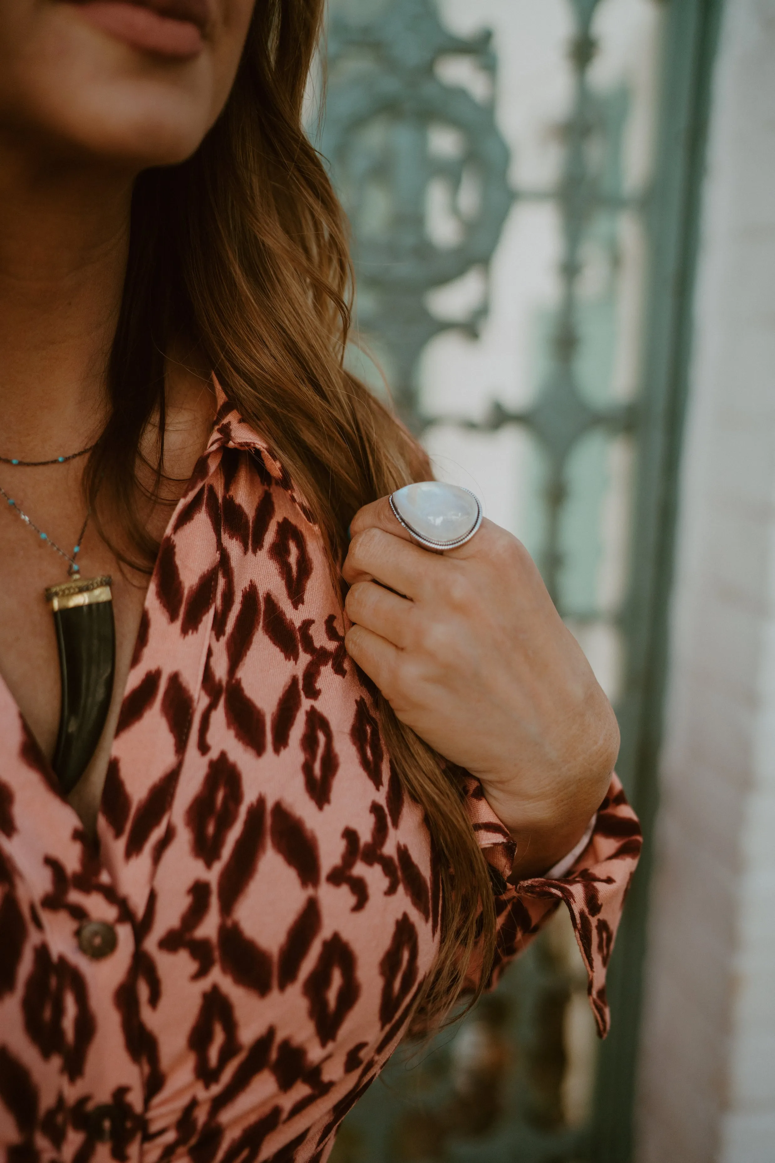 Teagan Ring | Rainbow Moonstone sold by Goldie Lew product image thumbnail 3