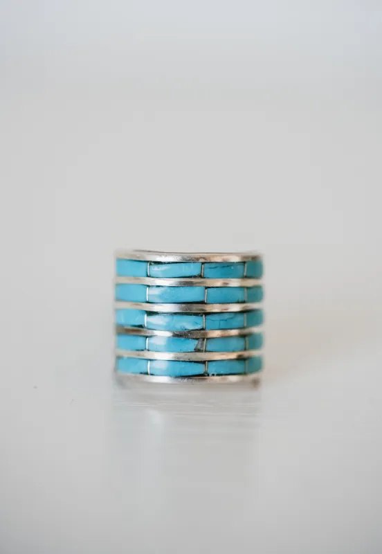 5 Bar Ring | Turquoise sold by Goldie Lew