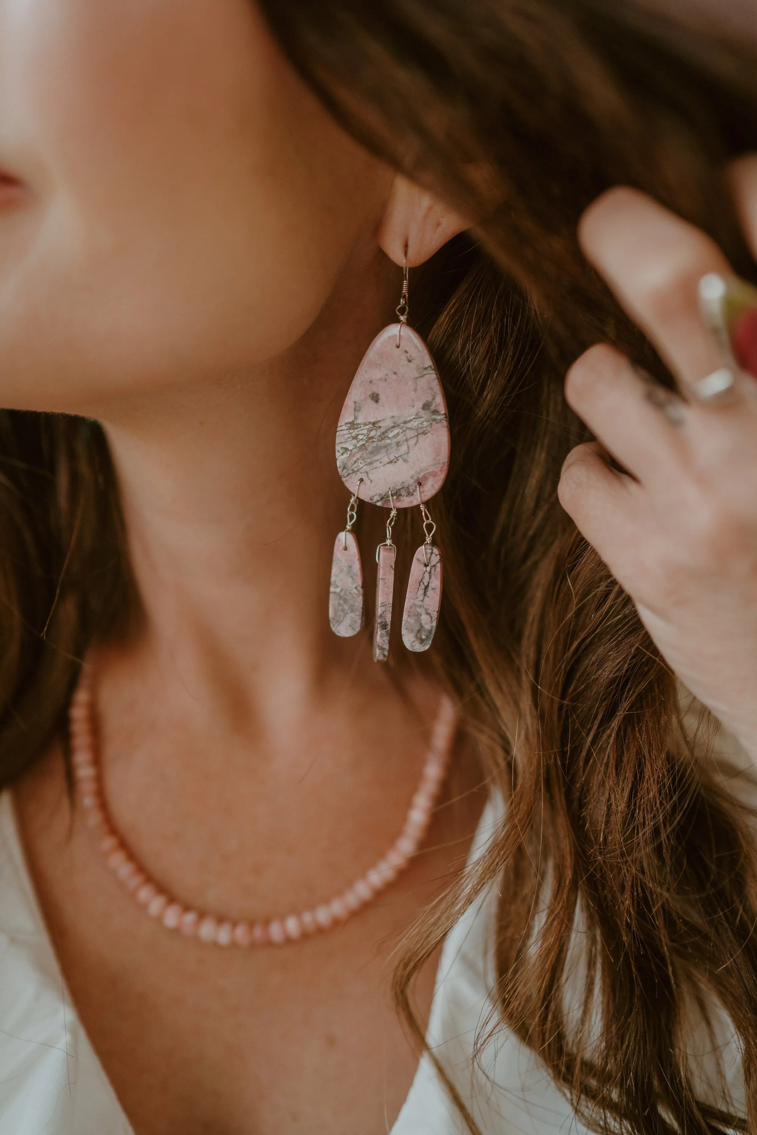 Capri Earrings | Pink - FINAL SALE sold by Goldie Lew product image thumbnail 4