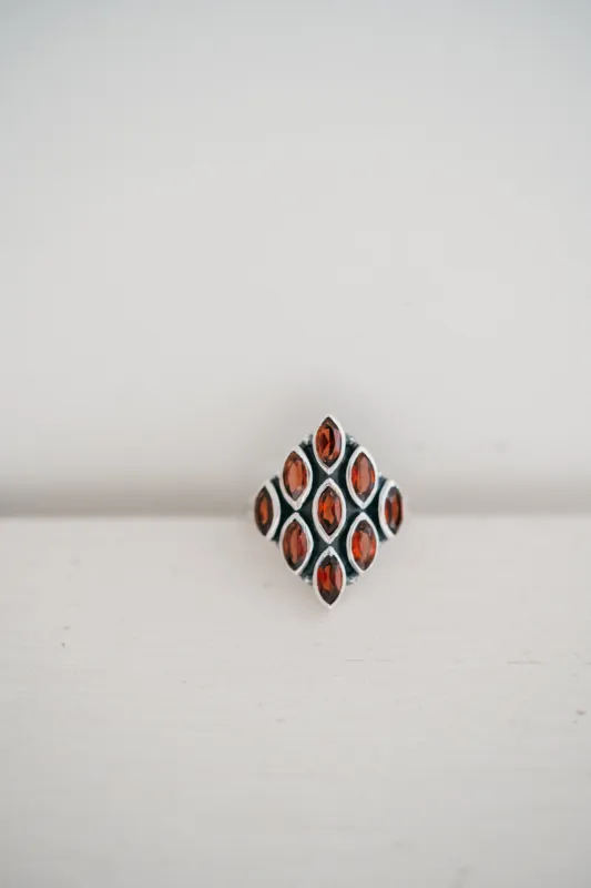Lilly Ring | Red Garnet sold by Goldie Lew