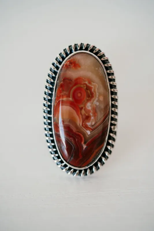 Blaze Ring | Crazy Lace Agate sold by Goldie Lew