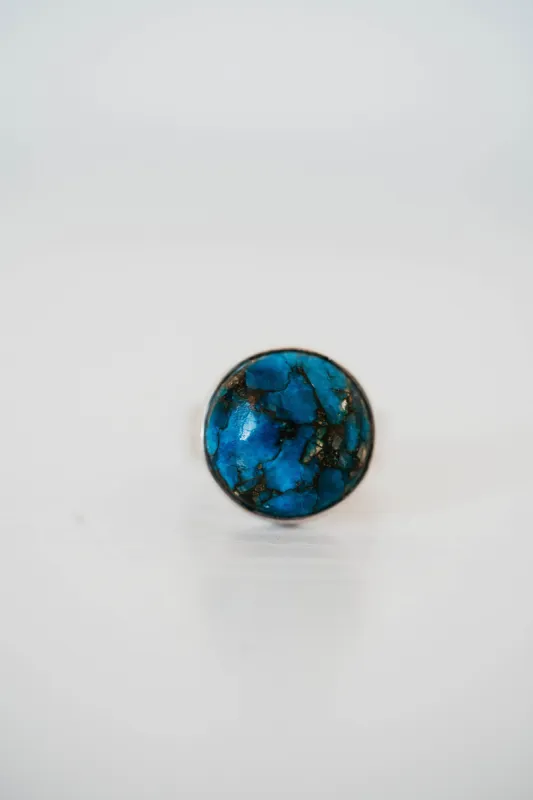 Heidi Ring | #2 | Blue Copper Turquoise- FINAL SALE sold by Goldie Lew