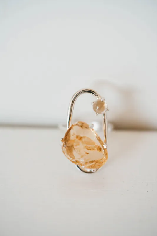 Isla Ring | Gold Quartz sold by Goldie Lew