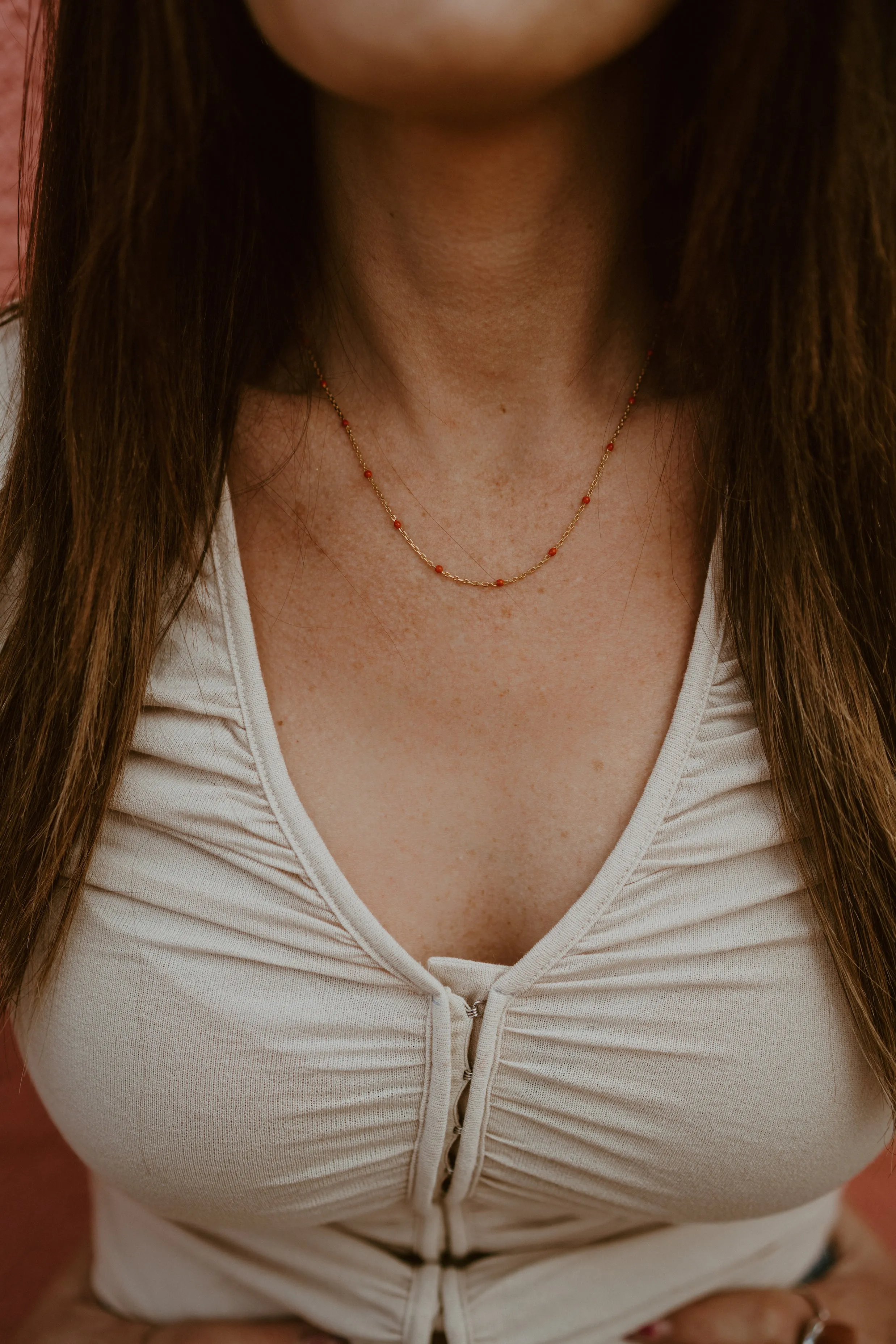 Maria Necklace | Red sold by Goldie Lew product image thumbnail 2