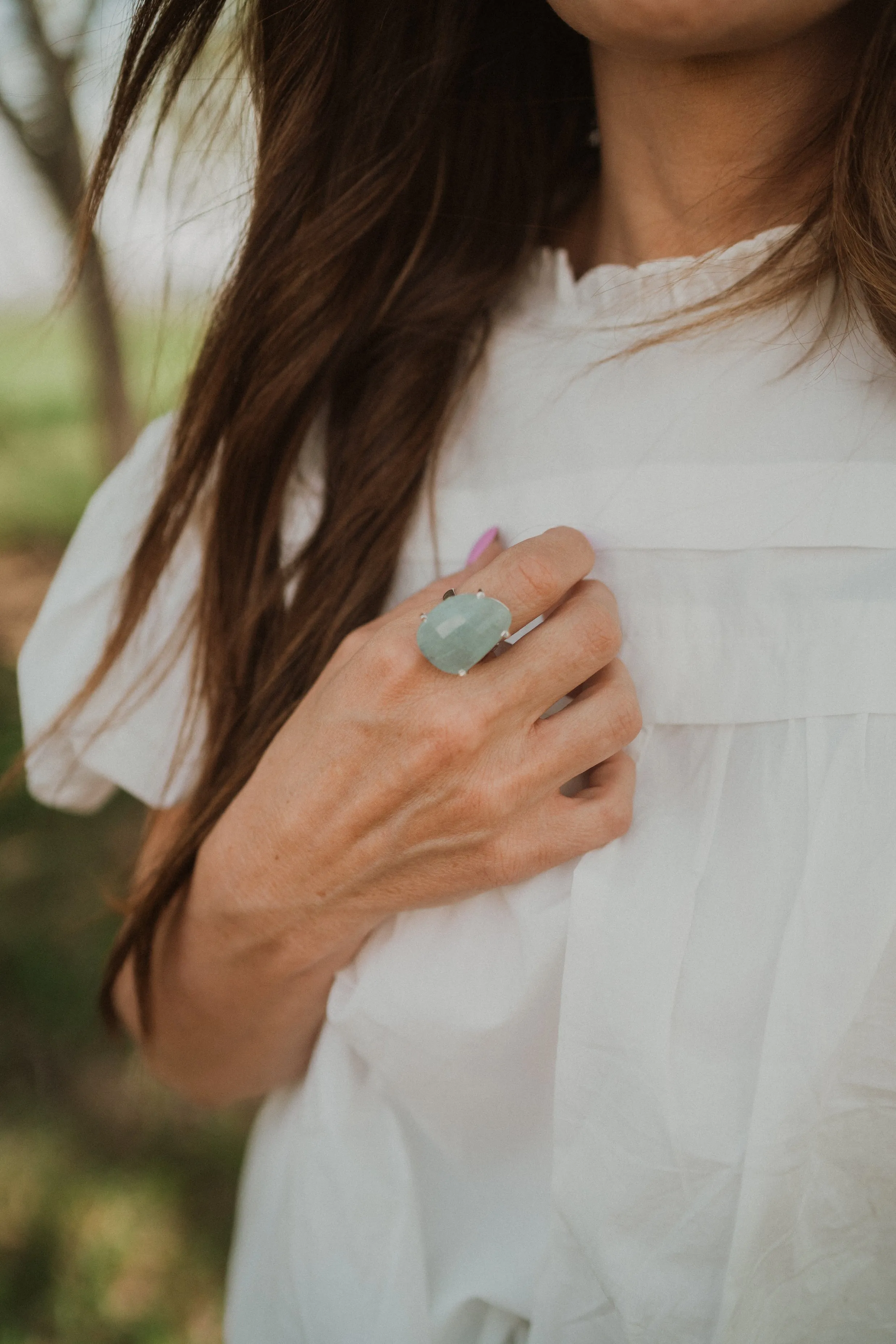 Brendan Ring | Aquamarine sold by Goldie Lew product image thumbnail 2