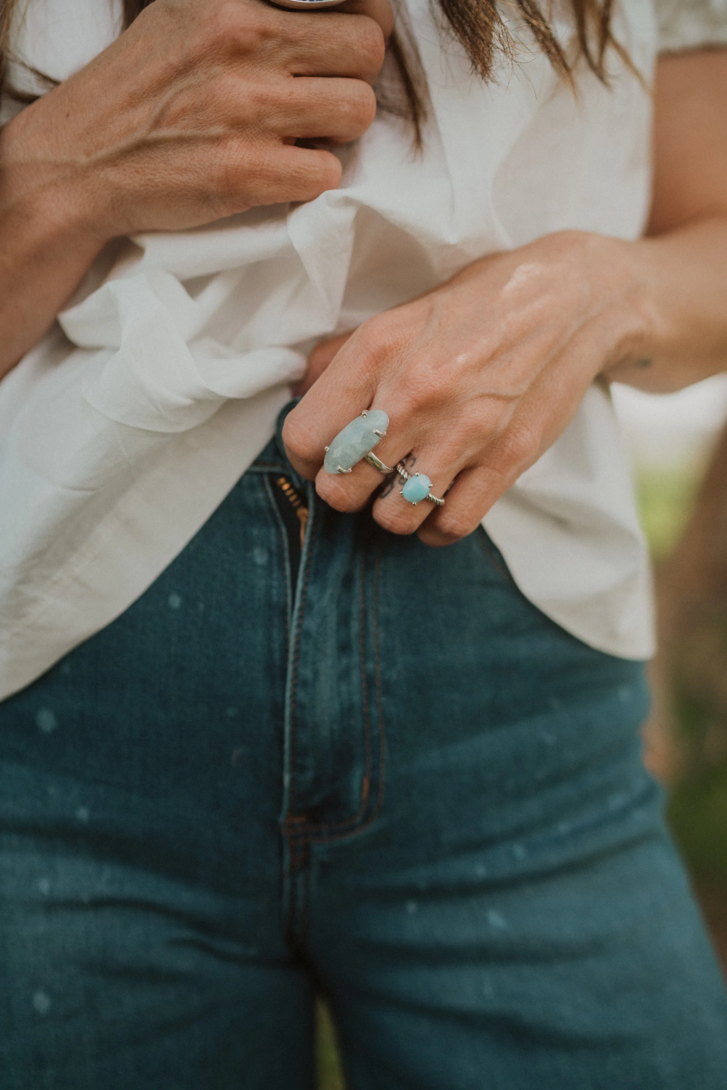 Brendan Ring | Aquamarine sold by Goldie Lew product image thumbnail 4