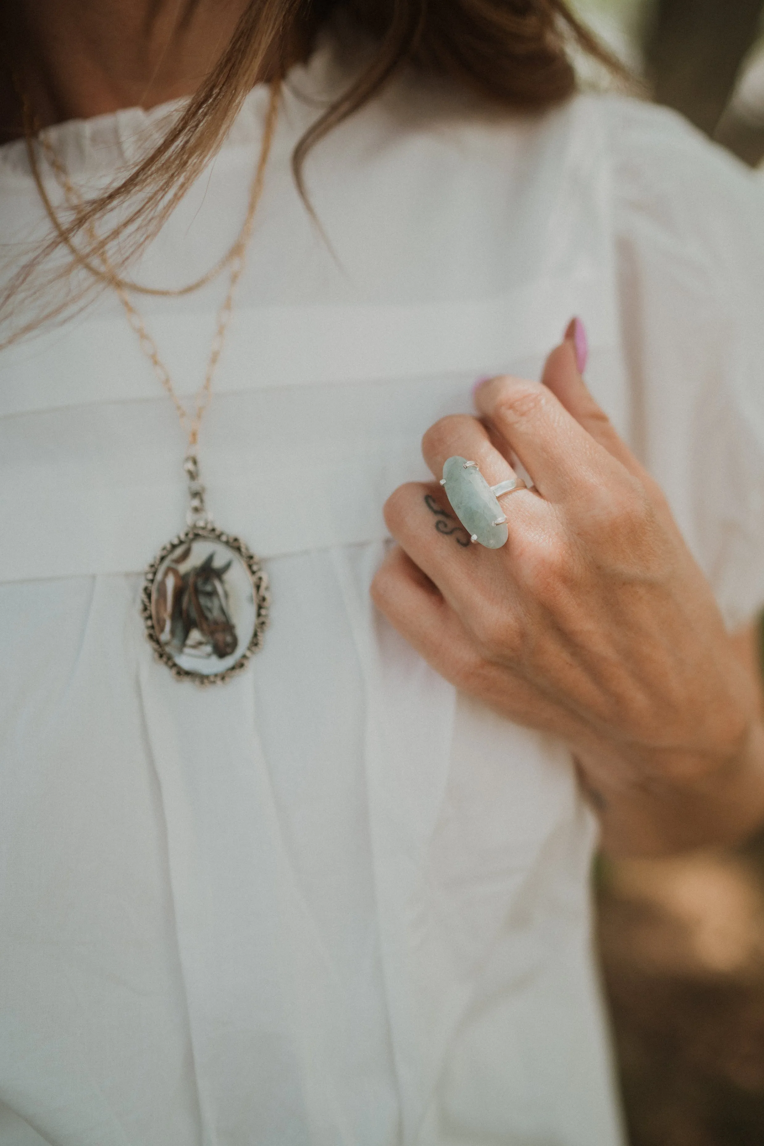 Brendan Ring | Aquamarine sold by Goldie Lew product image thumbnail 3