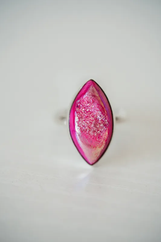 Daja Ring | Pink Titanium Druse sold by Goldie Lew