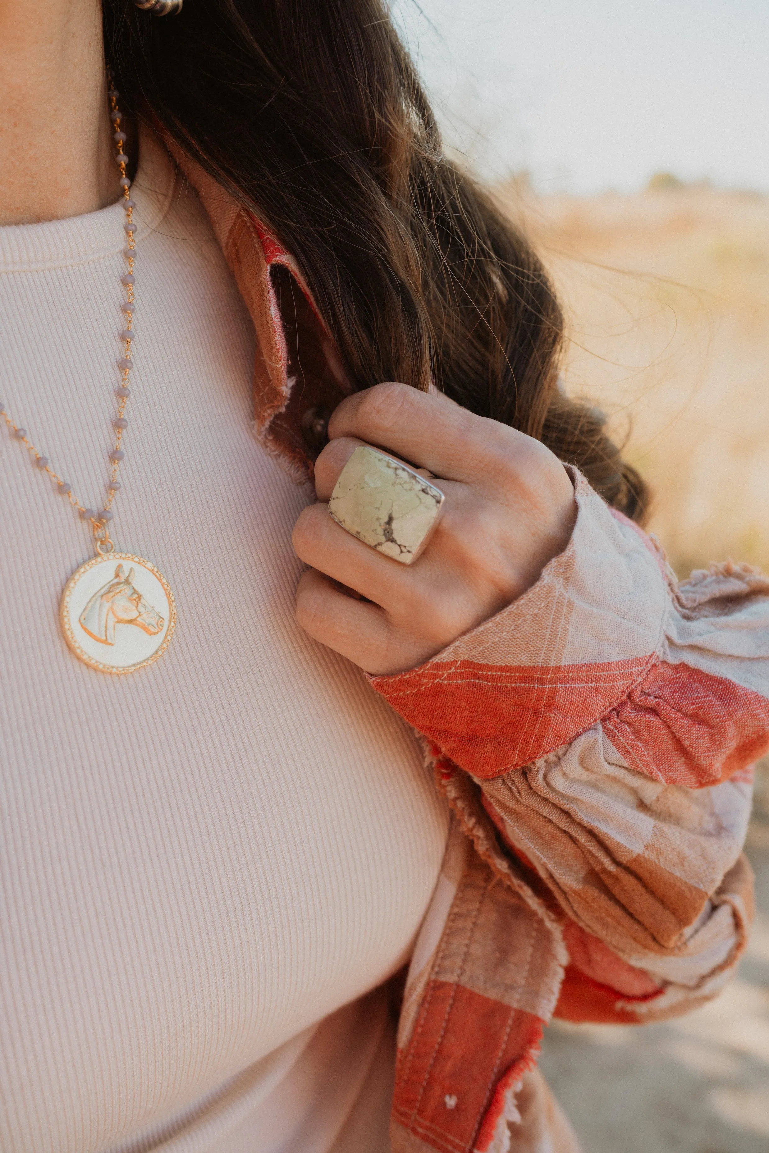 Nora Ring | Lemon Chrysoprase sold by Goldie Lew product image thumbnail 2