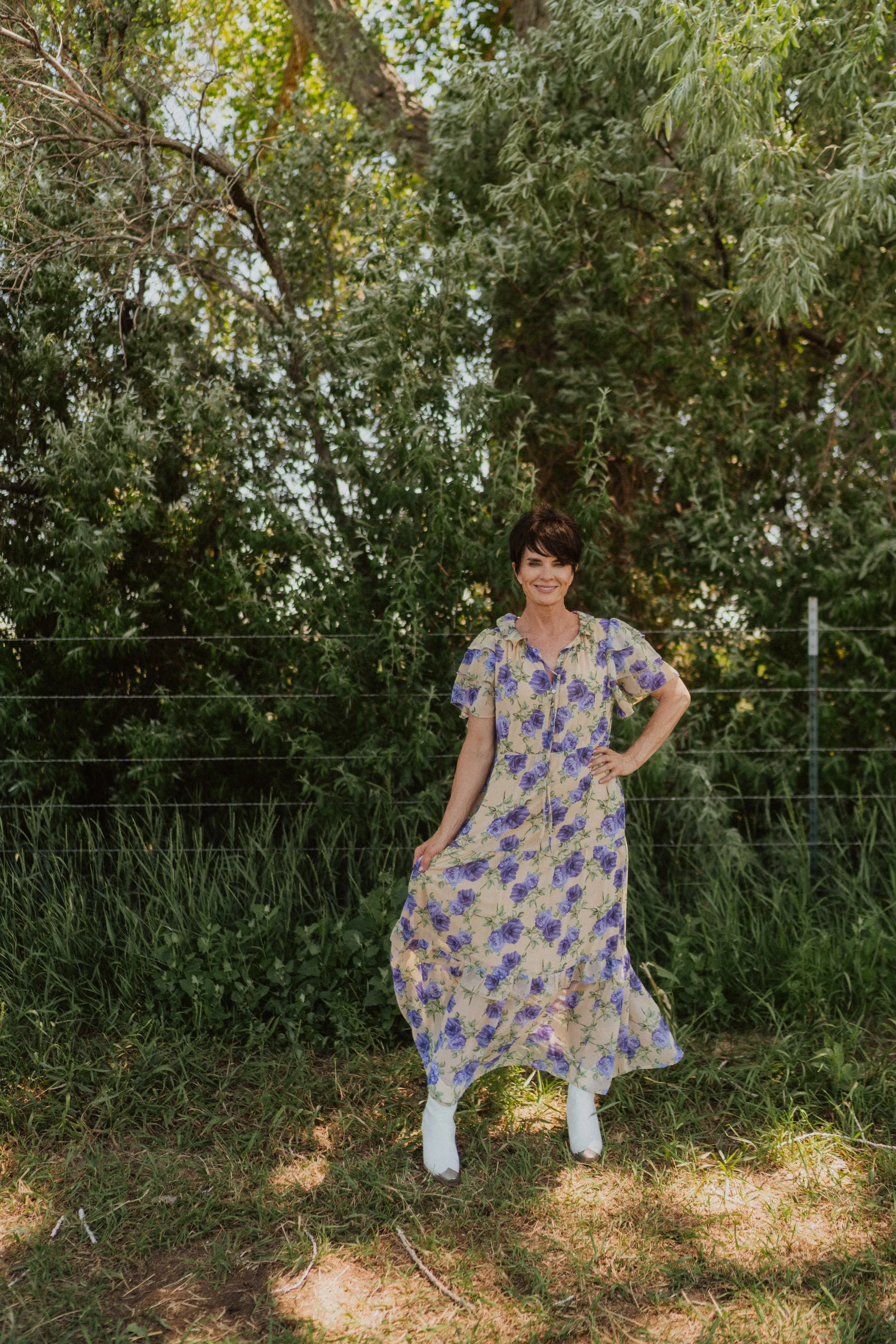 Purple Pansies Dress sold by Goldie Lew product image thumbnail 2