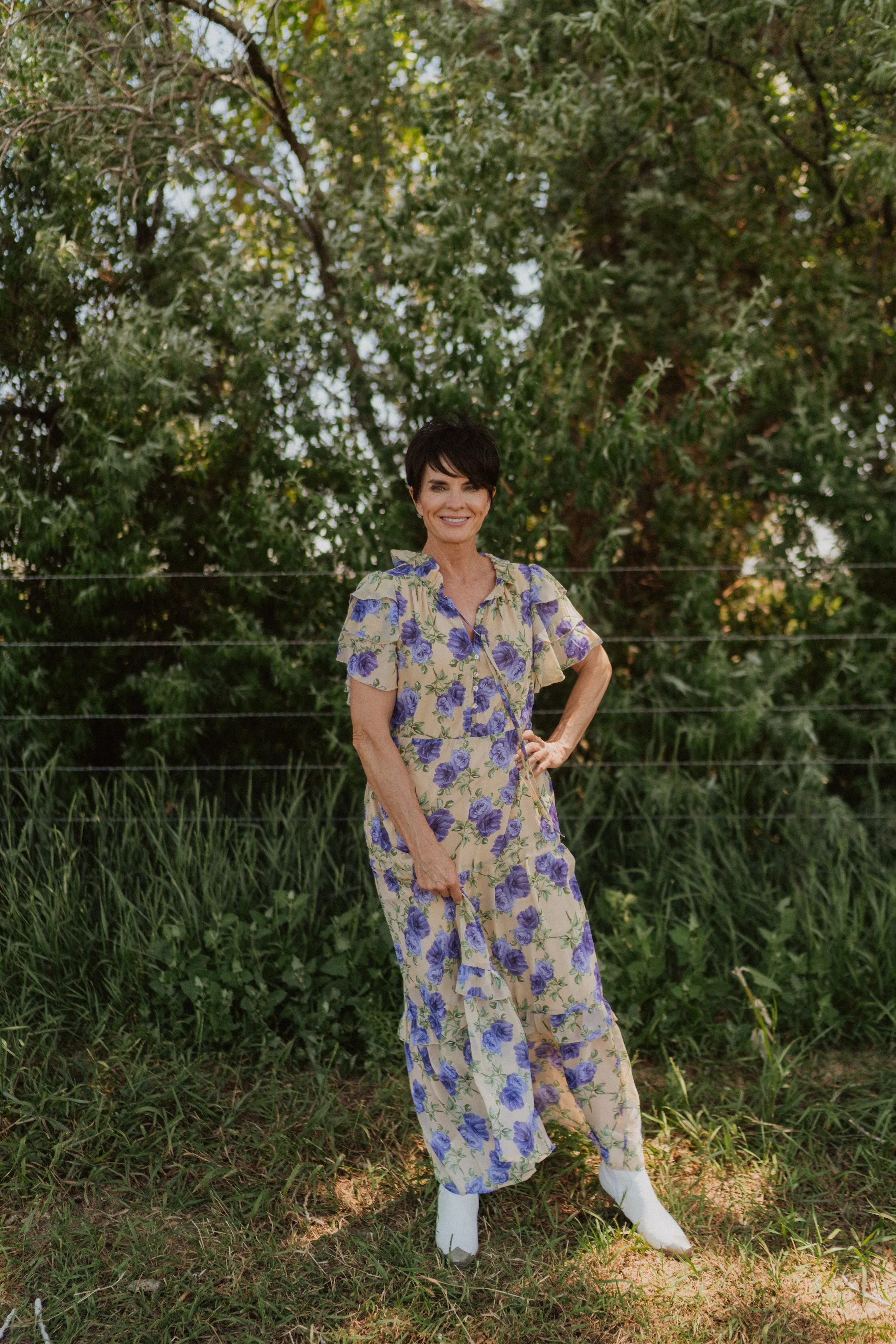 Purple Pansies Dress sold by Goldie Lew product image thumbnail 4