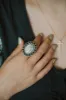 Kippa Ring | Howlite + Black Onyx sold by Goldie Lew