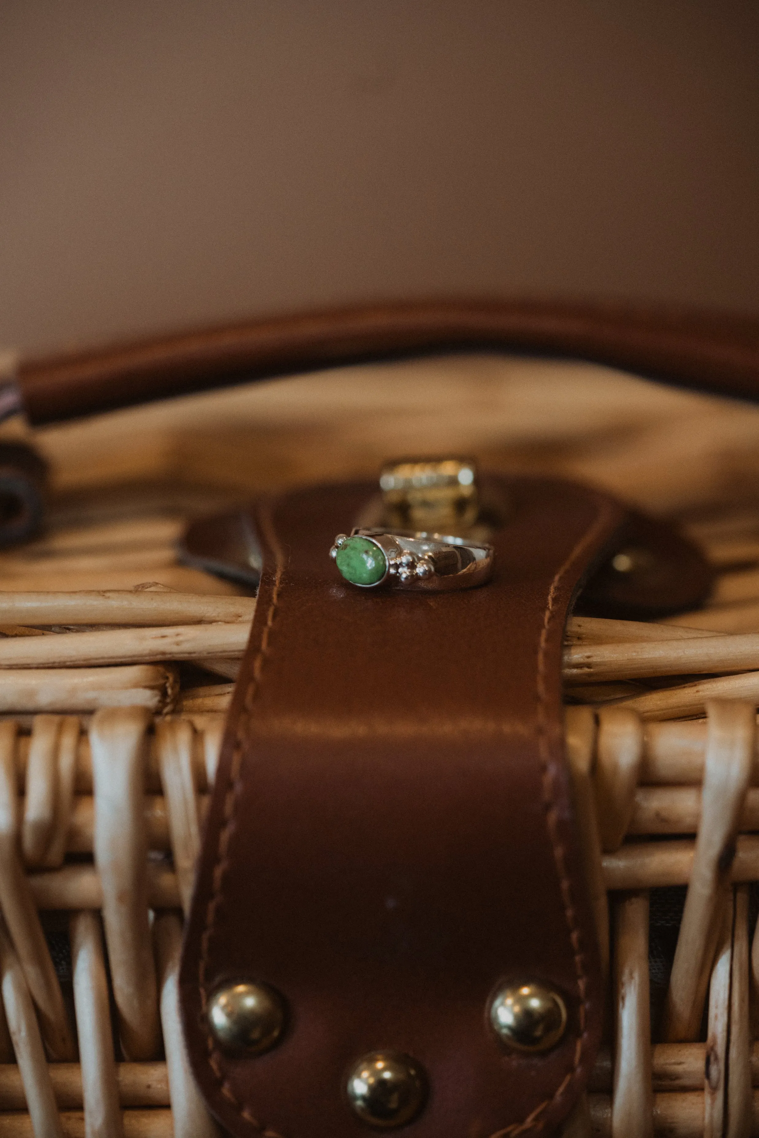 Caed Ring | Green Gaspeite Stone sold by Goldie Lew product image thumbnail 2