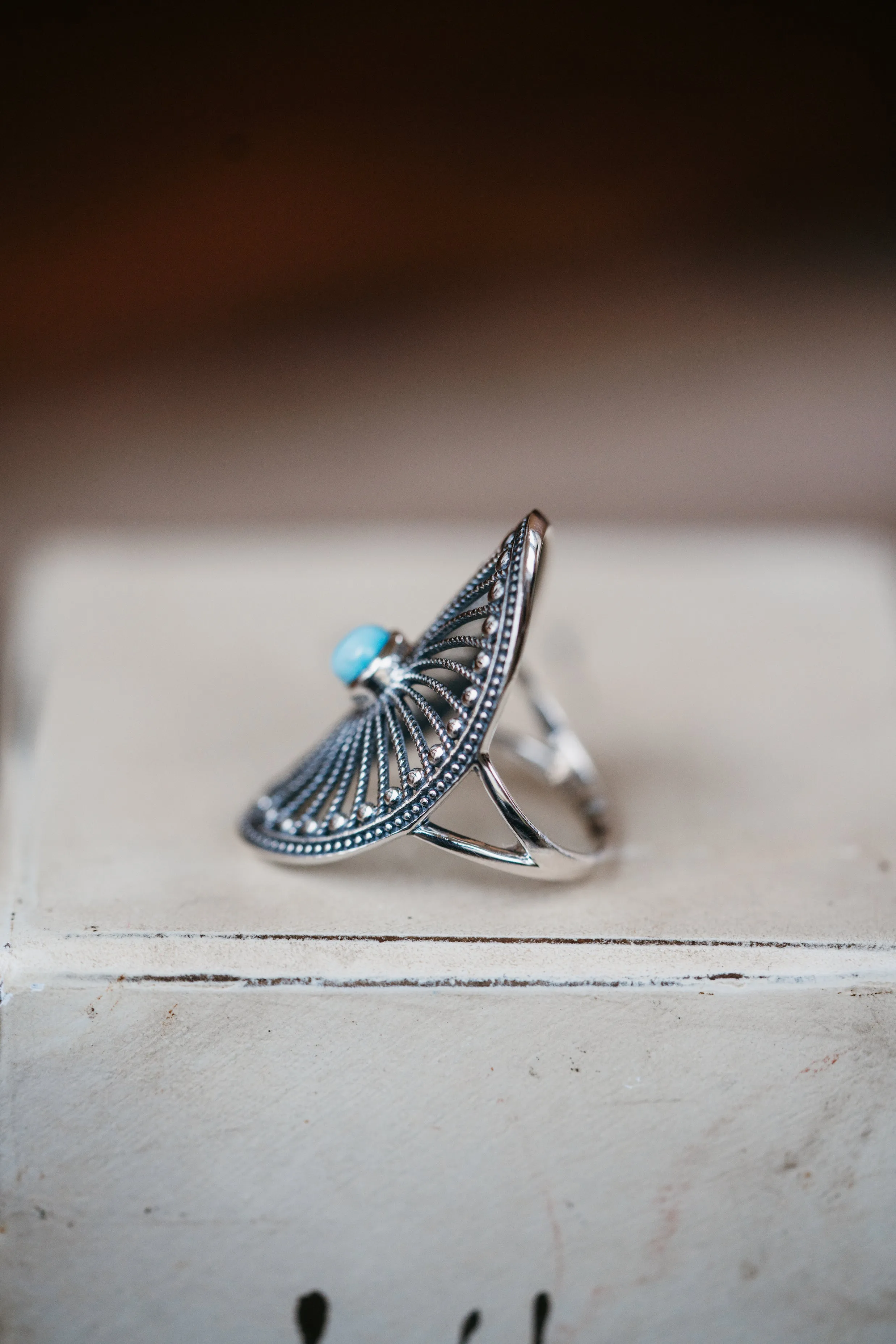 Evie Ring | Larimar - FINAL SALE sold by Goldie Lew product image thumbnail 4