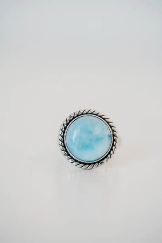 Edwards Ring | Larimar sold by Goldie Lew