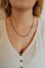 Mae Necklace | Navy + Silver sold by Goldie Lew