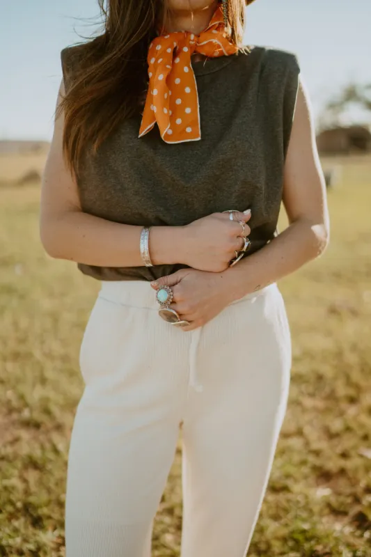 Orange Dottie Wild Rag sold by Goldie Lew