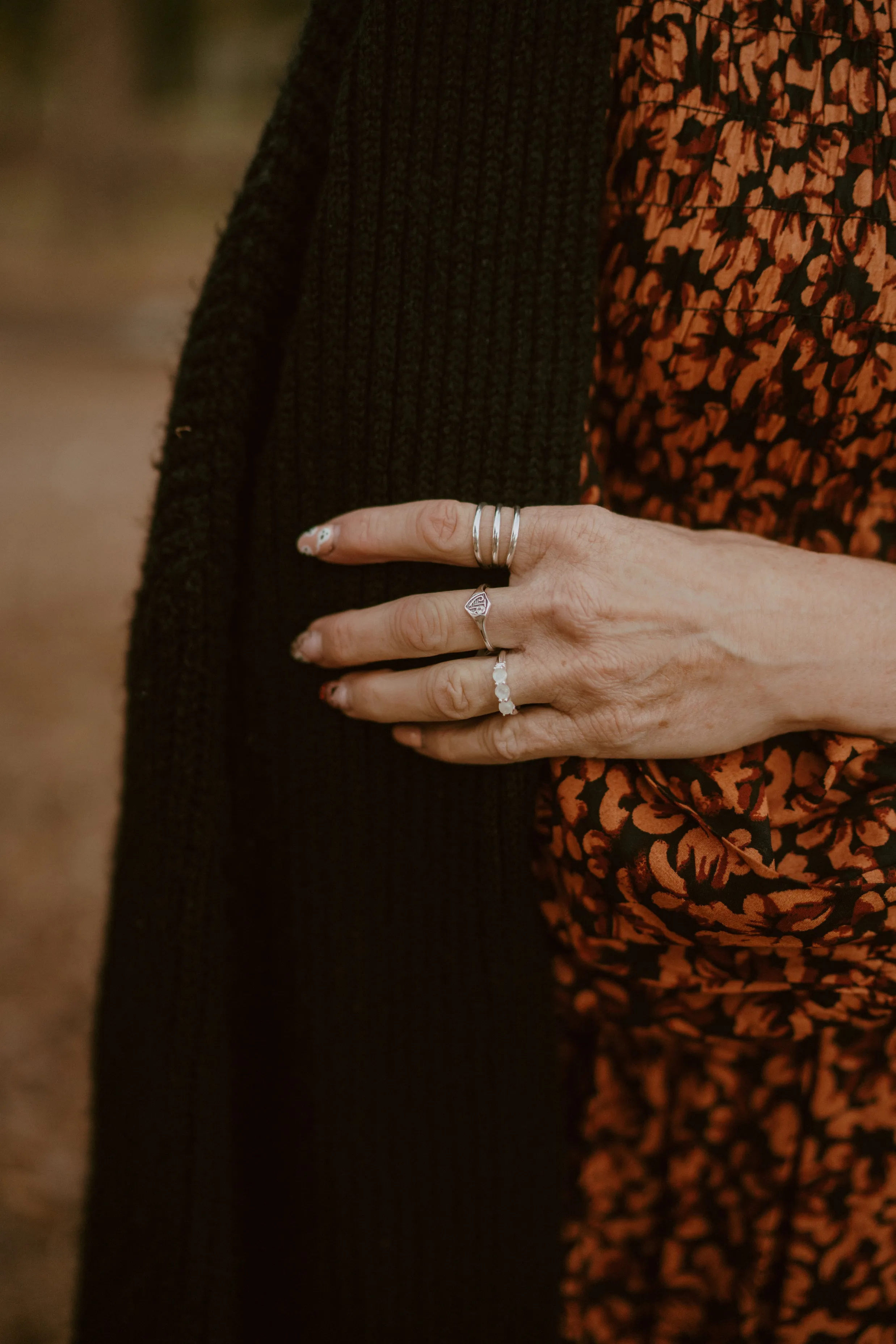 Kelm Ring | 3 Stone | Moonstone sold by Goldie Lew product image thumbnail 4