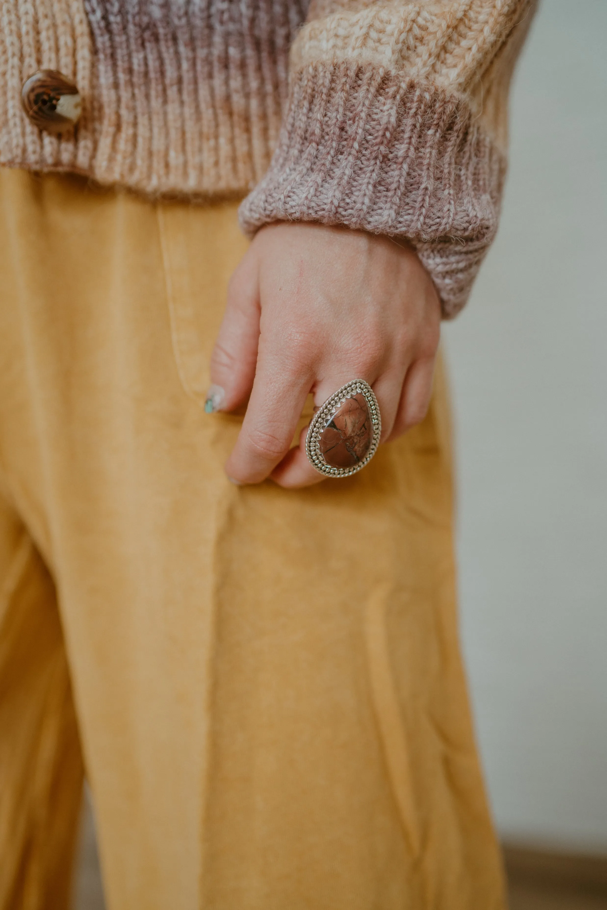 Phaedra Ring | Porcelain Jasper sold by Goldie Lew product image thumbnail 2