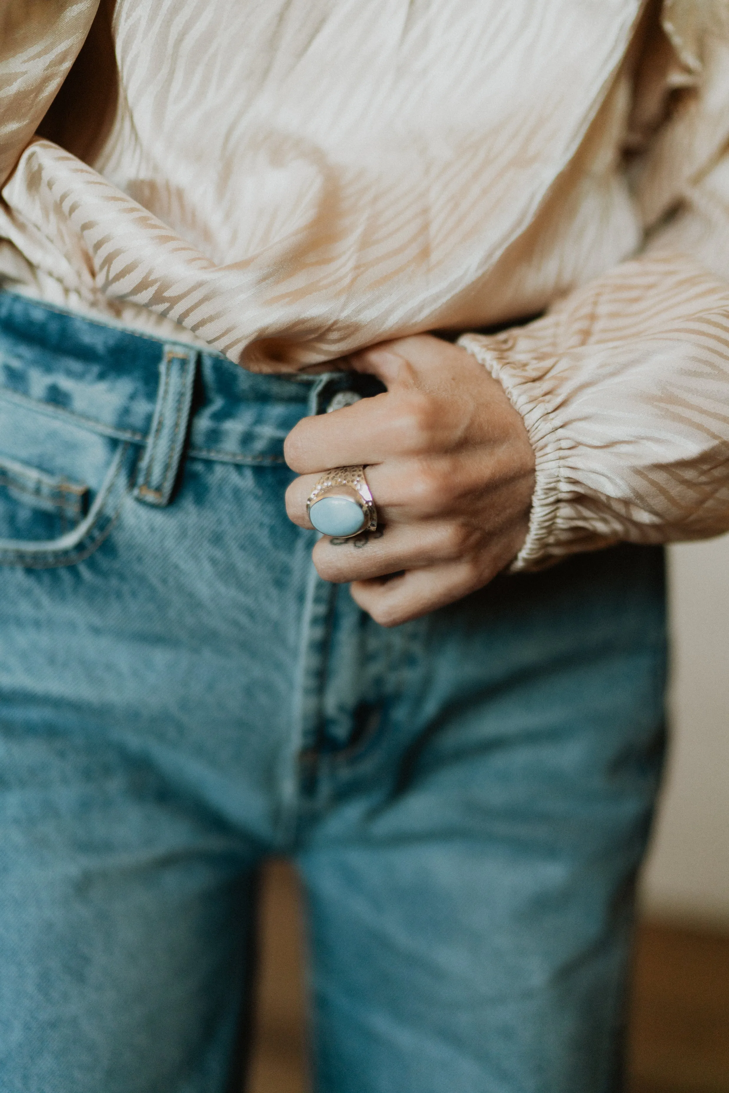 Mahalia Ring | Blue Opal - FINAL SALE sold by Goldie Lew product image thumbnail 2