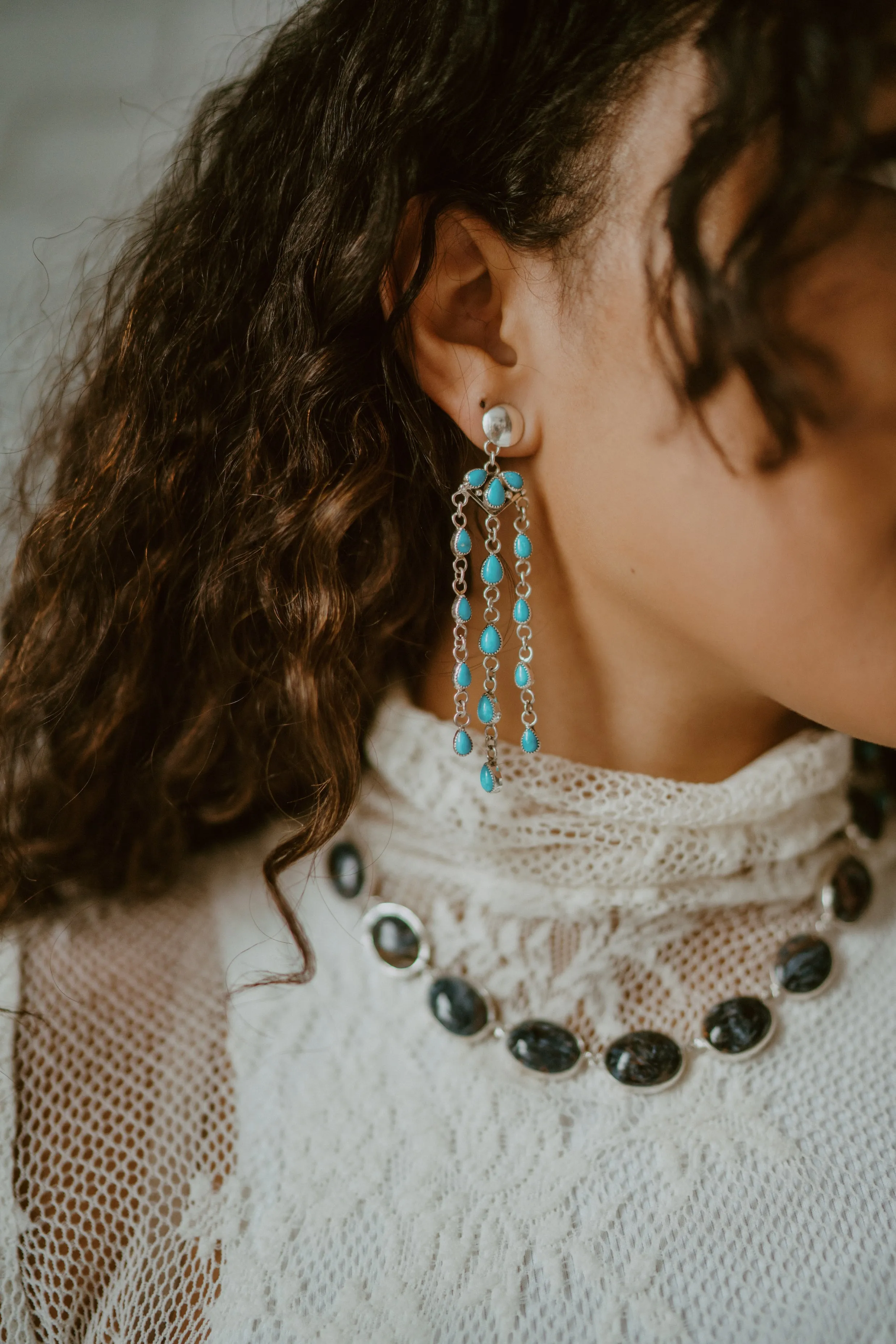 Adelaide Earrings | Turquoise sold by Goldie Lew