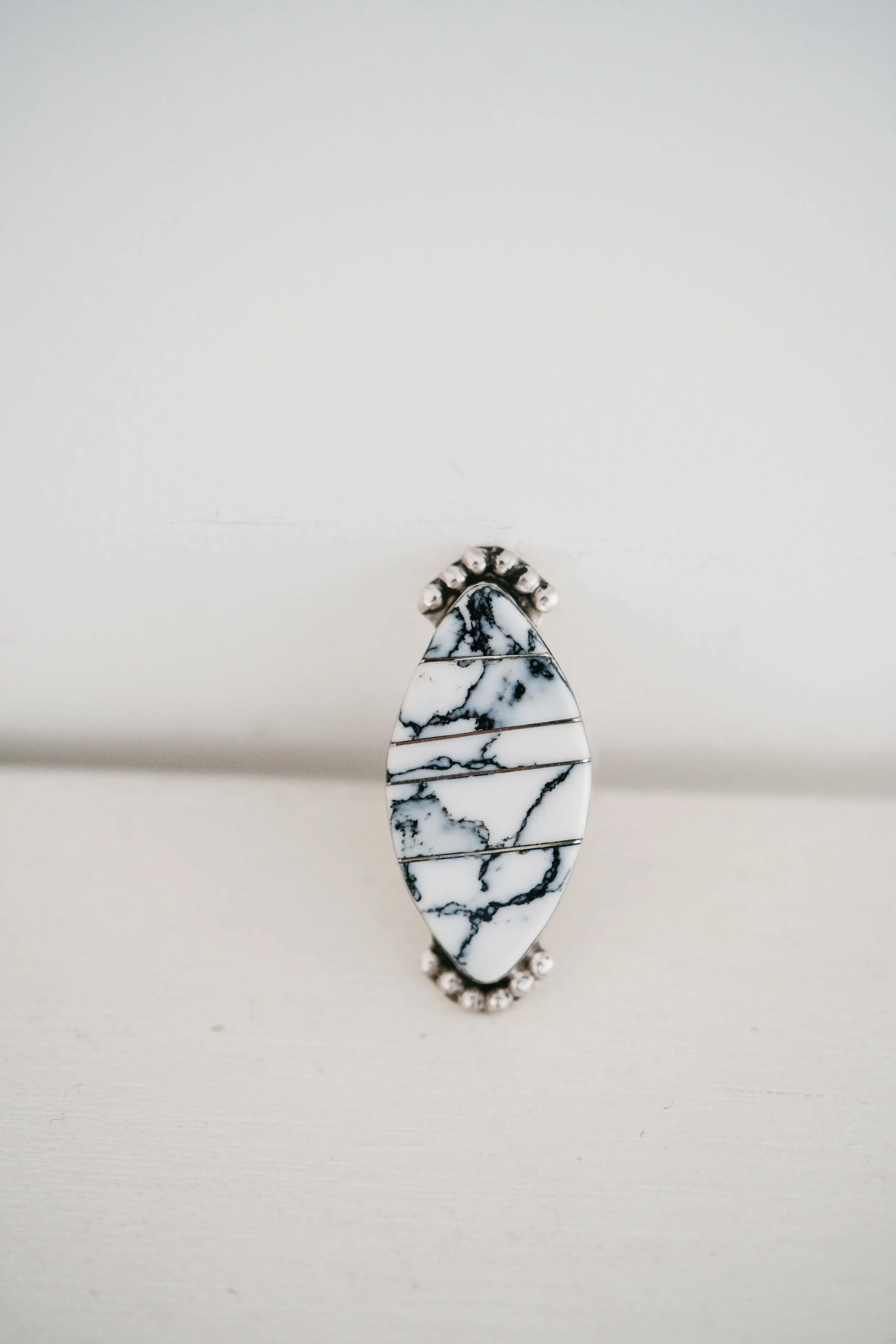 Bianca Ring | White Buffalo + Turquoise sold by Goldie Lew product image thumbnail 3