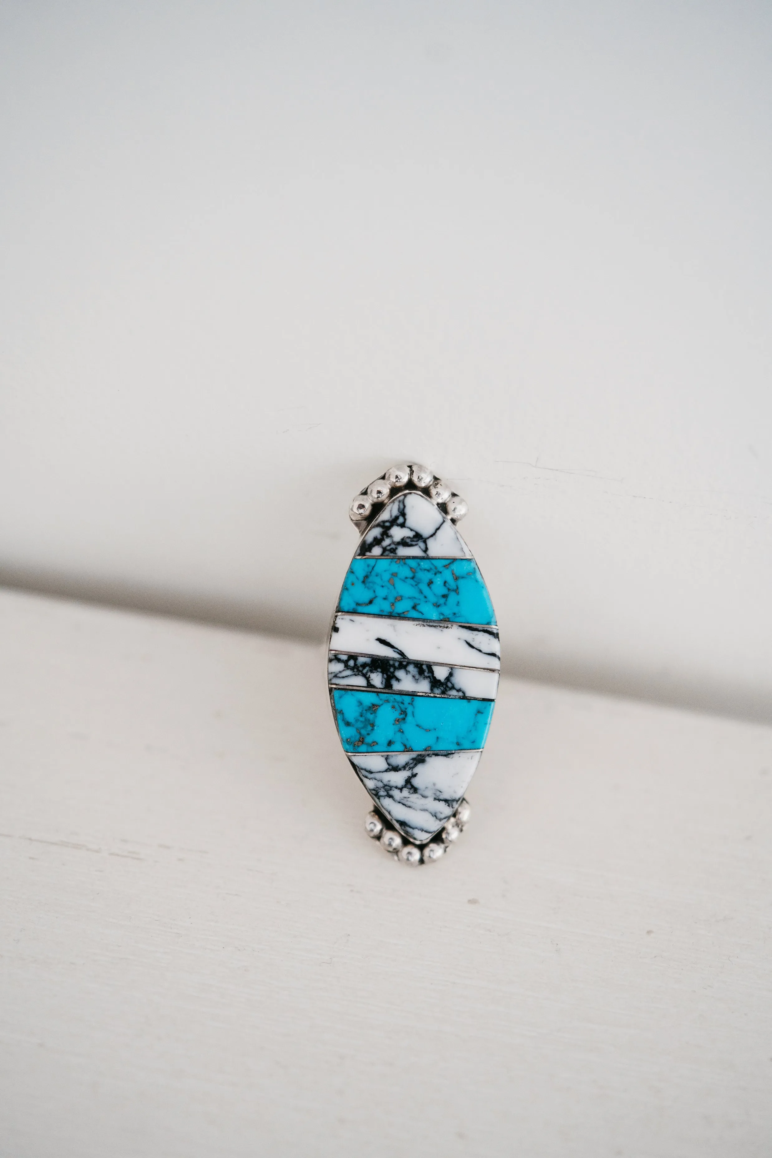 Bianca Ring | White Buffalo + Turquoise sold by Goldie Lew product image thumbnail 4