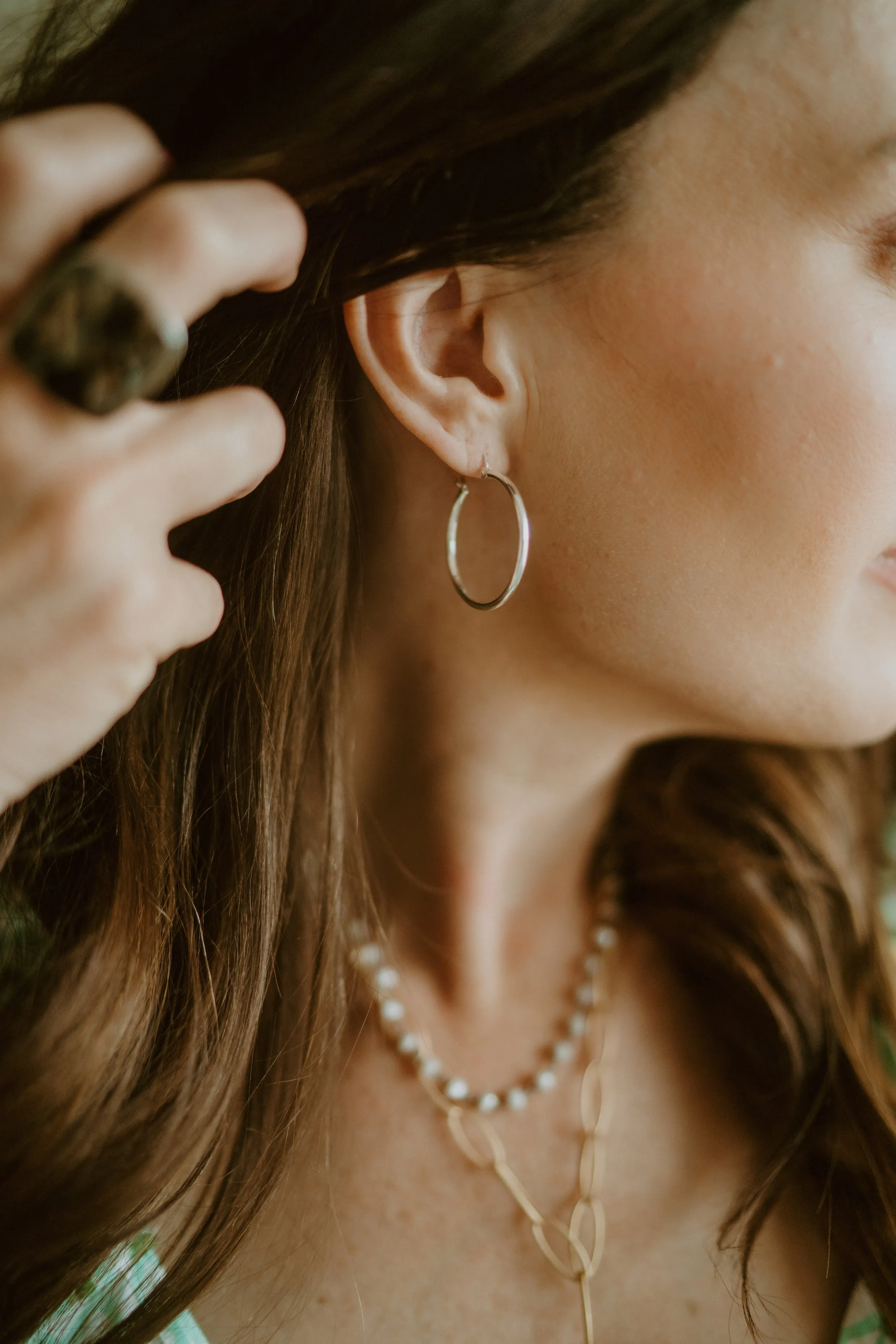 Silver Hoops | Large sold by Goldie Lew product image thumbnail 2