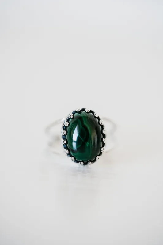 Crosby Ring | Malachite sold by Goldie Lew