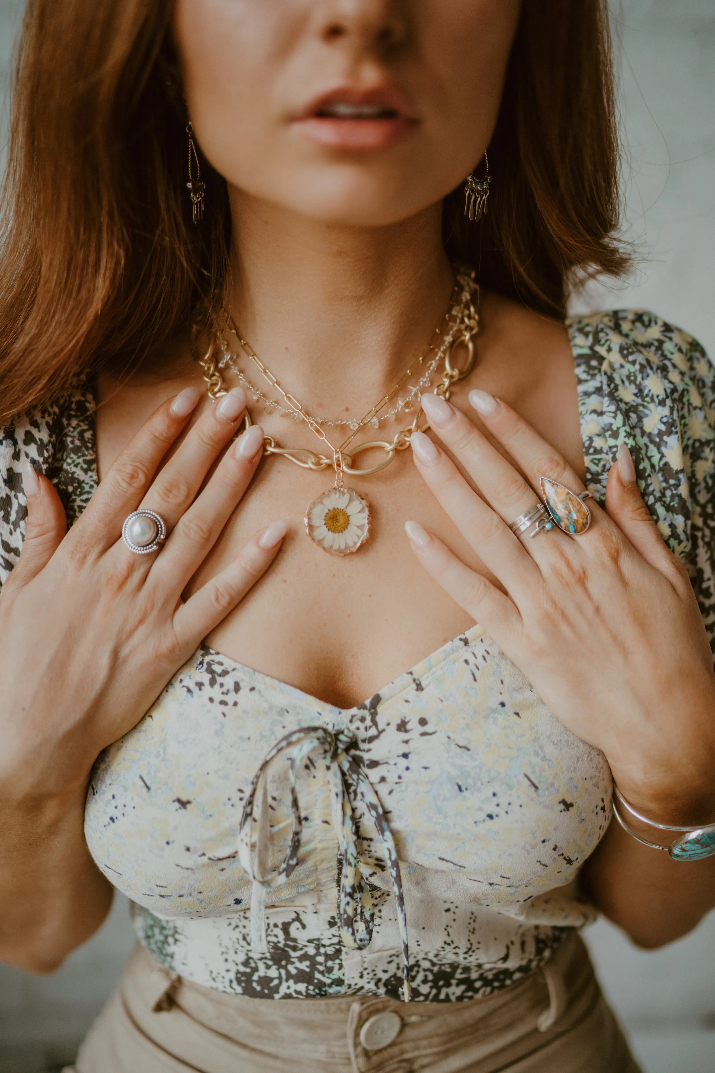 Daisy Necklace Set sold by Goldie Lew product image thumbnail 3