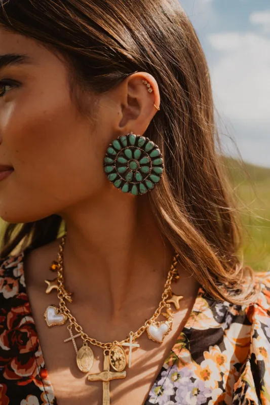 Cass Earrings | Turquoise sold by Goldie Lew