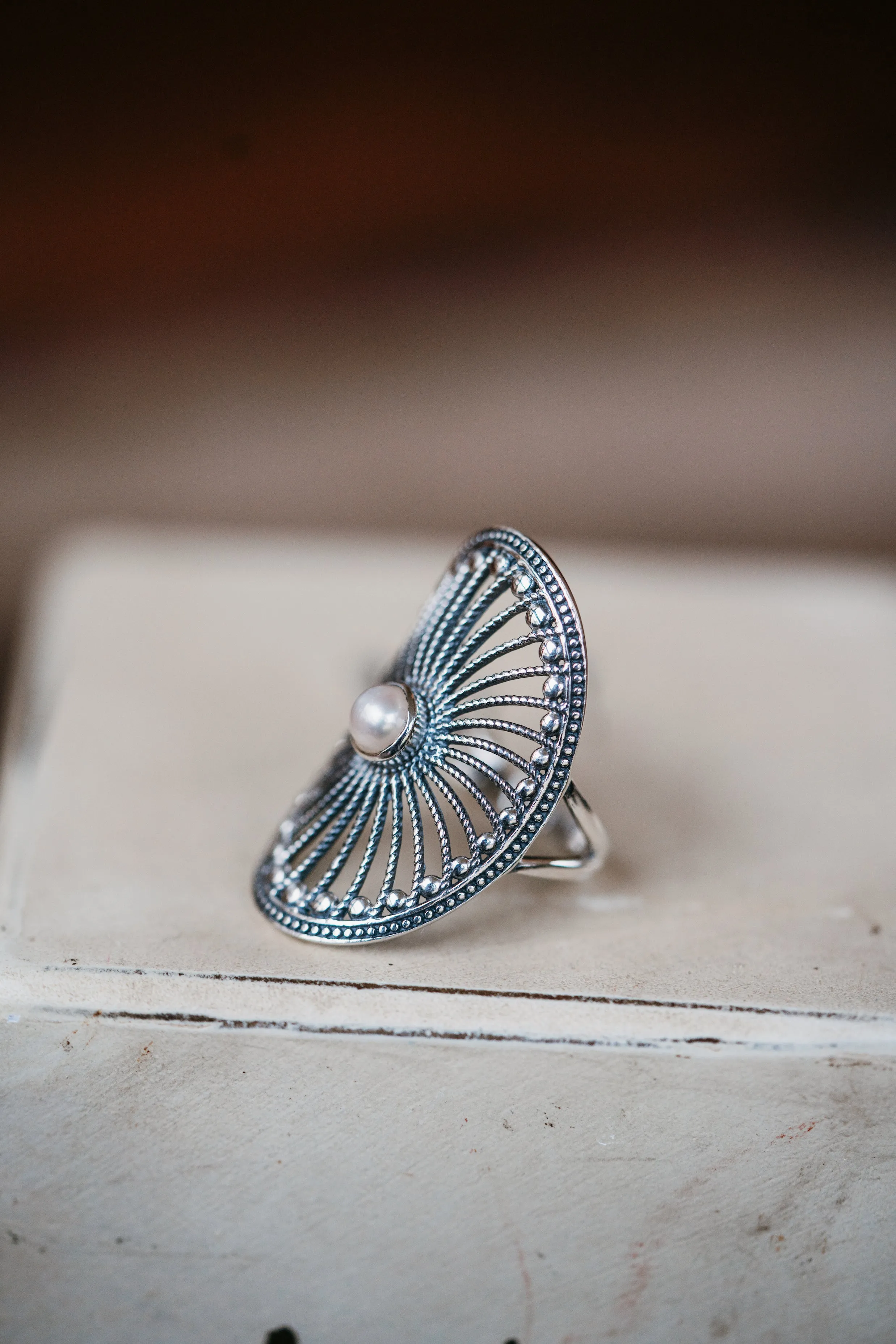 Evie Ring | Fresh Water Pearl sold by Goldie Lew product image thumbnail 2