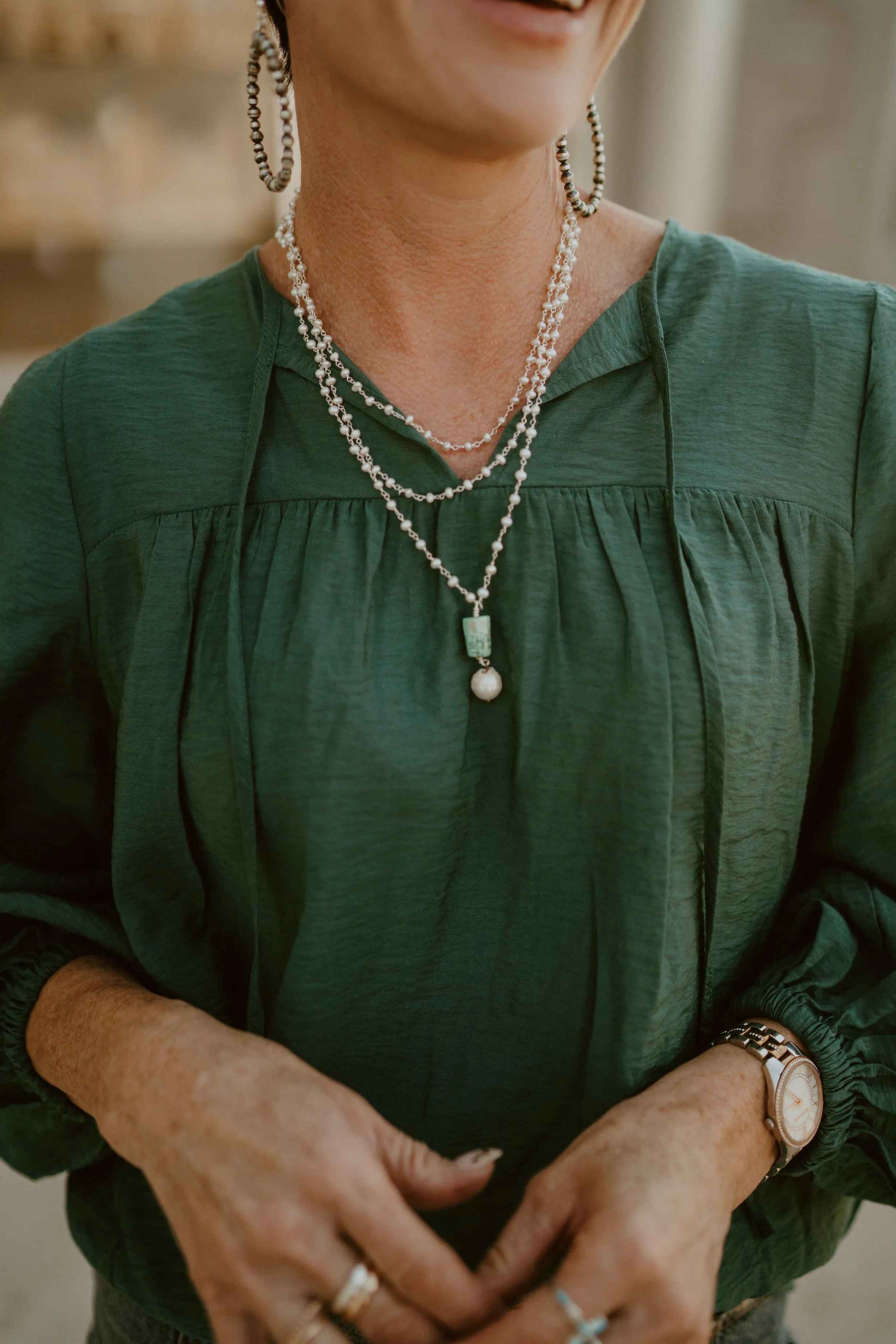 Julie Necklace | Triple Strand sold by Goldie Lew