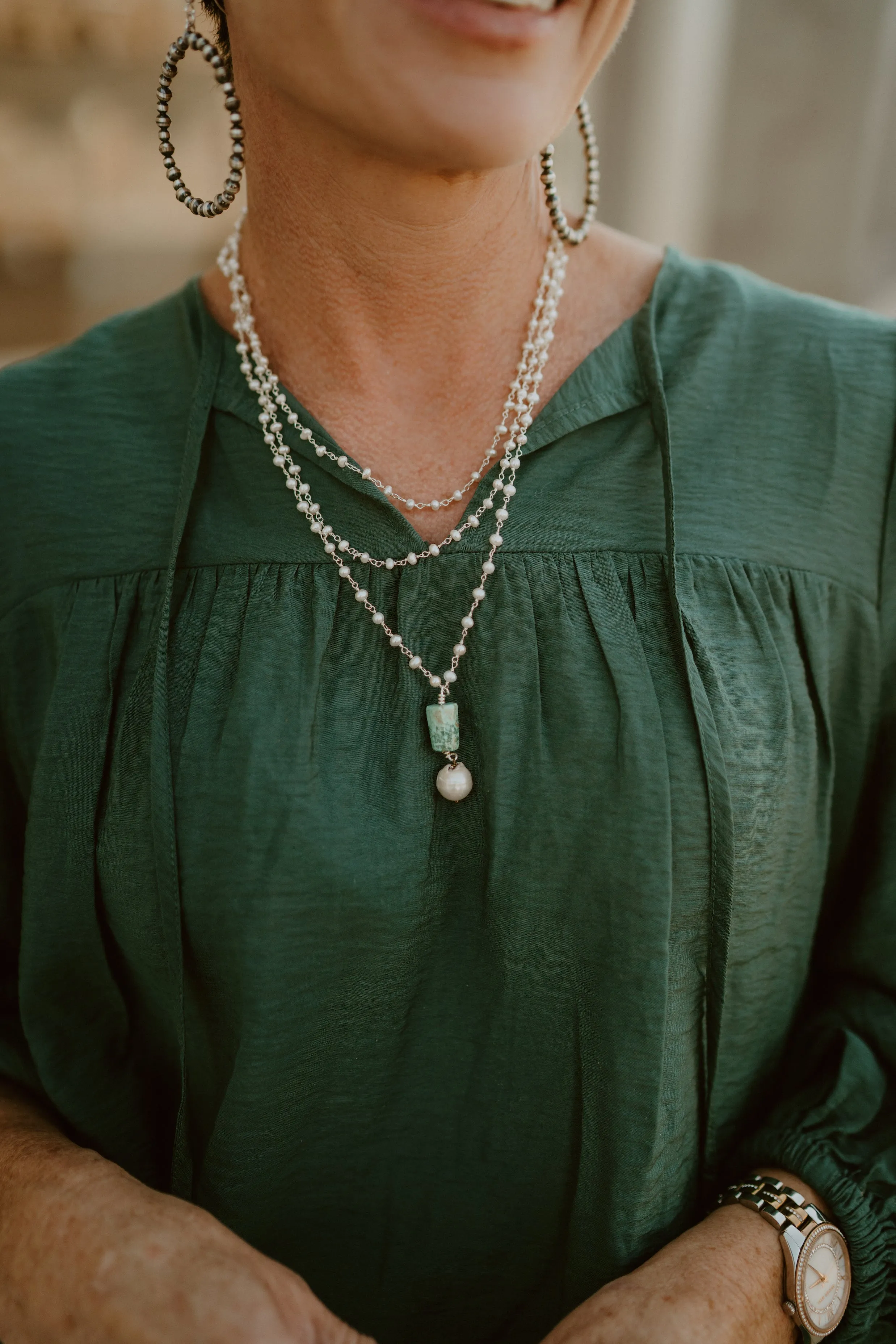 Julie Necklace | Triple Strand sold by Goldie Lew product image thumbnail 2